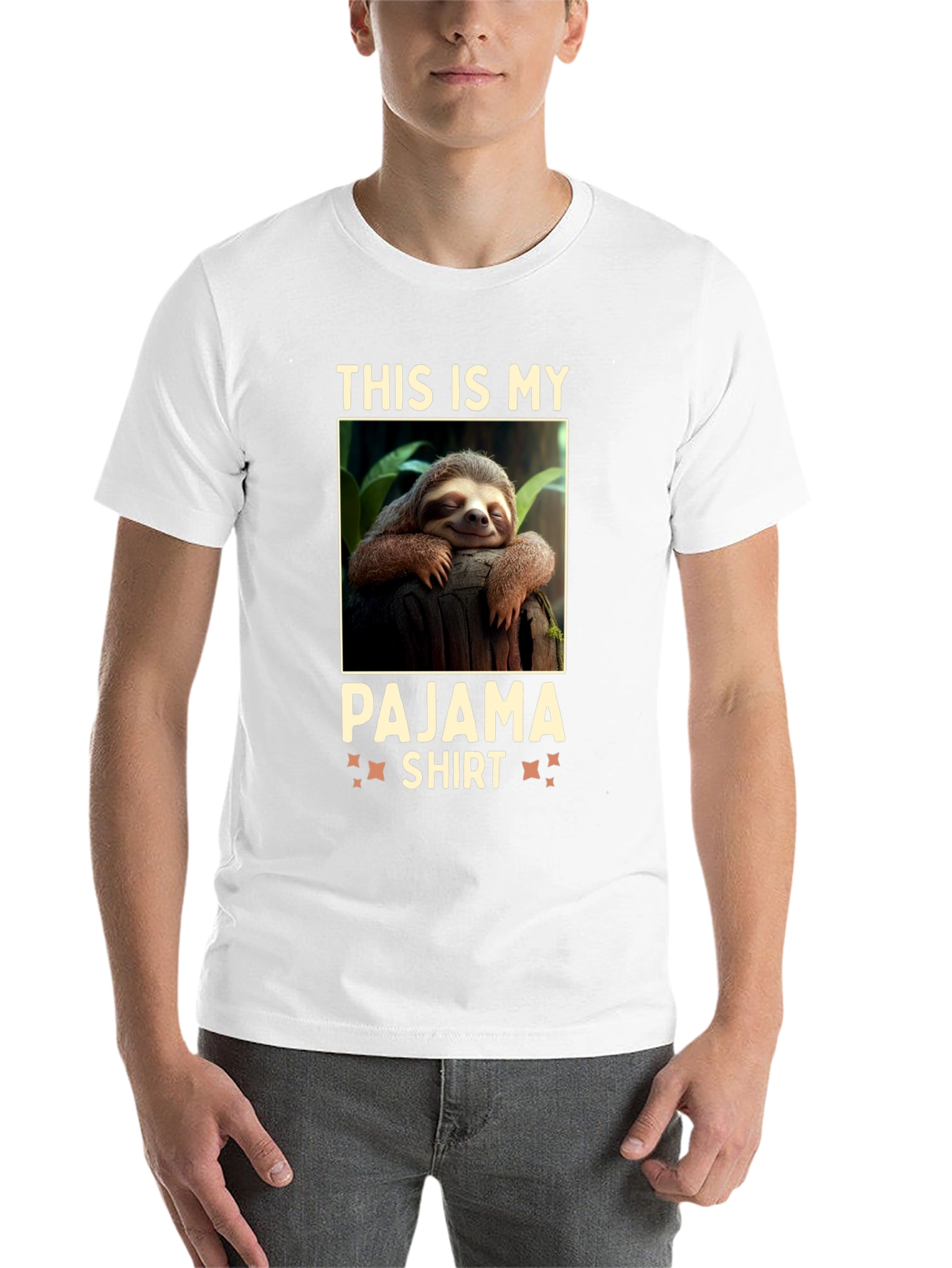 Black Sloth Pajama T-Shirt - Funny Sleep Tee view 14