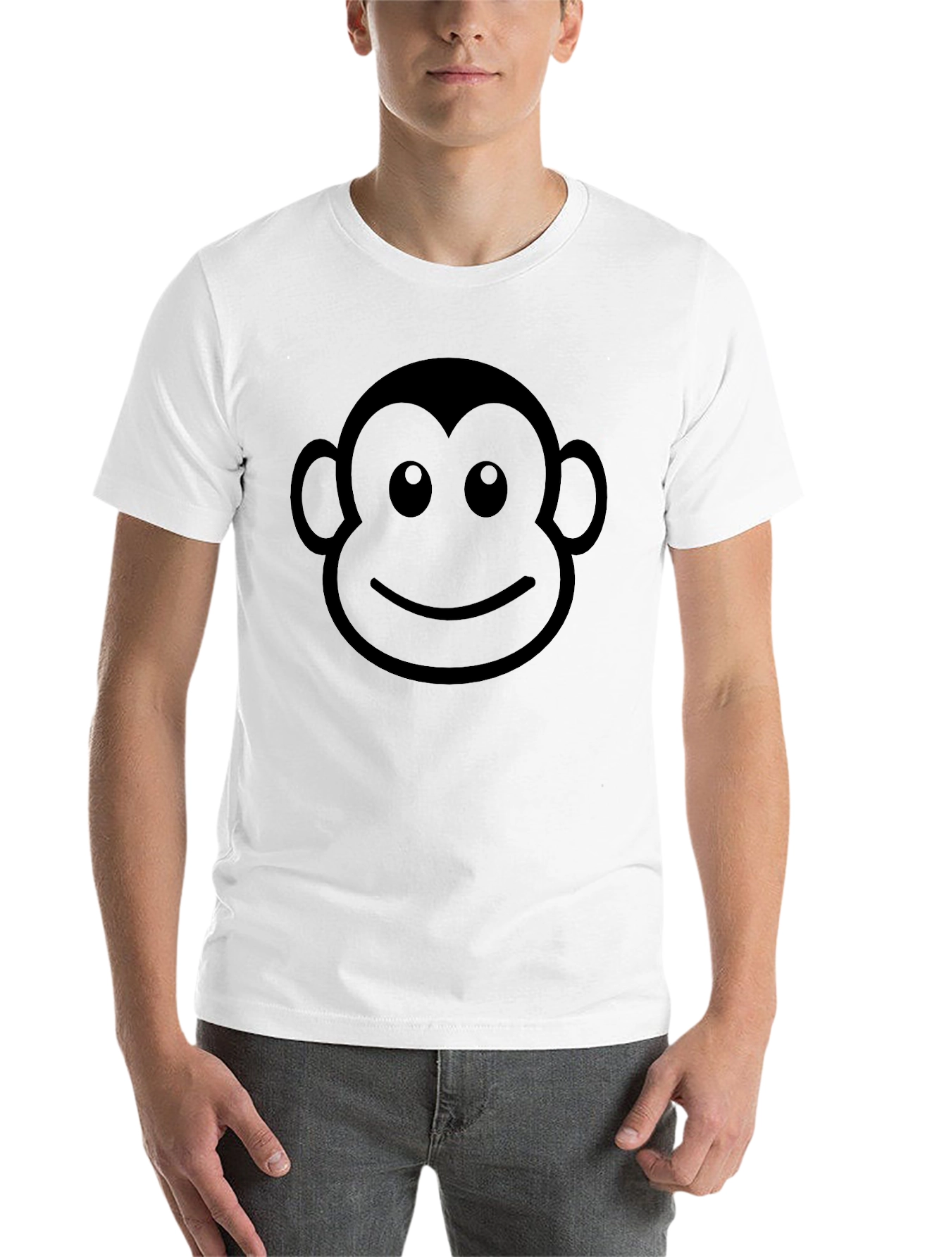 Black Monkey Face Graphic Black T-Shirt - Fun & Stylish view 14