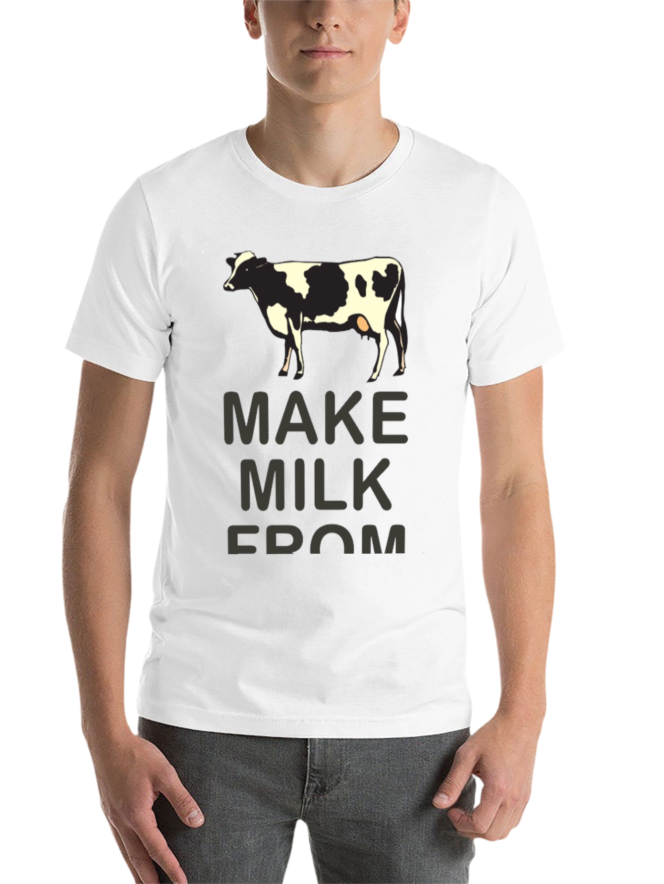 Black Make Milk From Cow T-Shirt - Humorous Graphic Tee view 14
