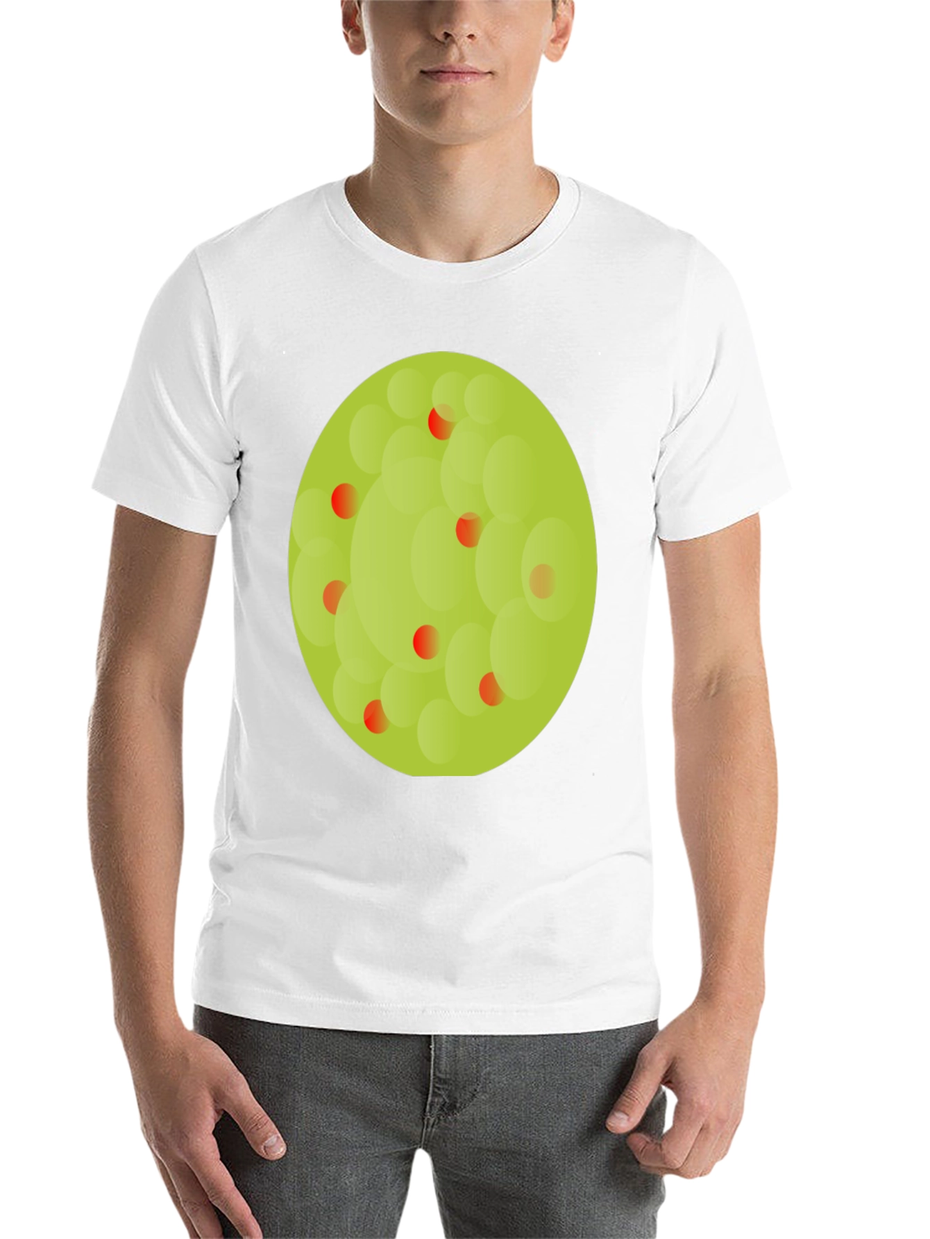 Black Black T-Shirt with Abstract Green Circle Graphic view 14