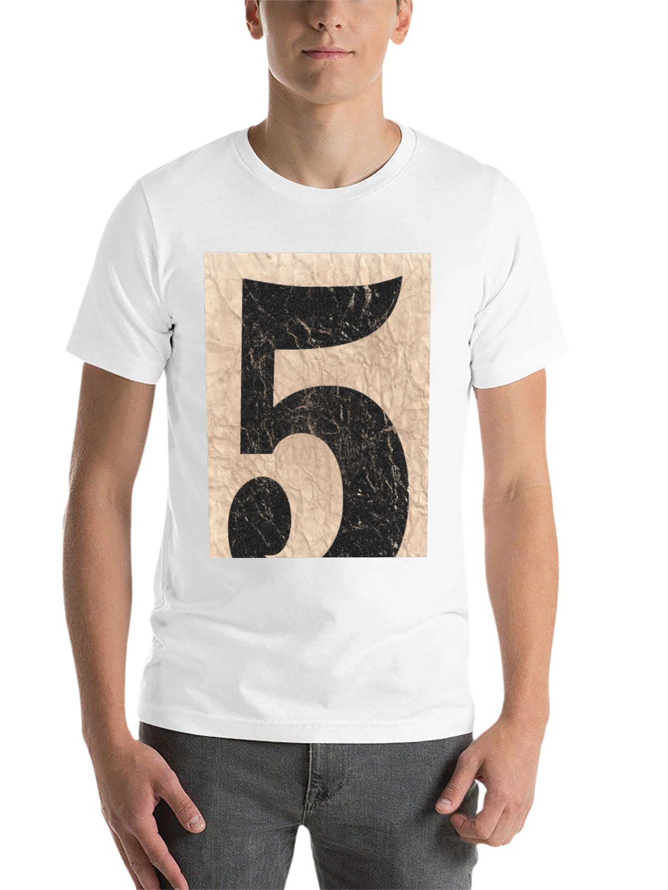 Black Vintage Number 5 Graphic T-Shirt view 14