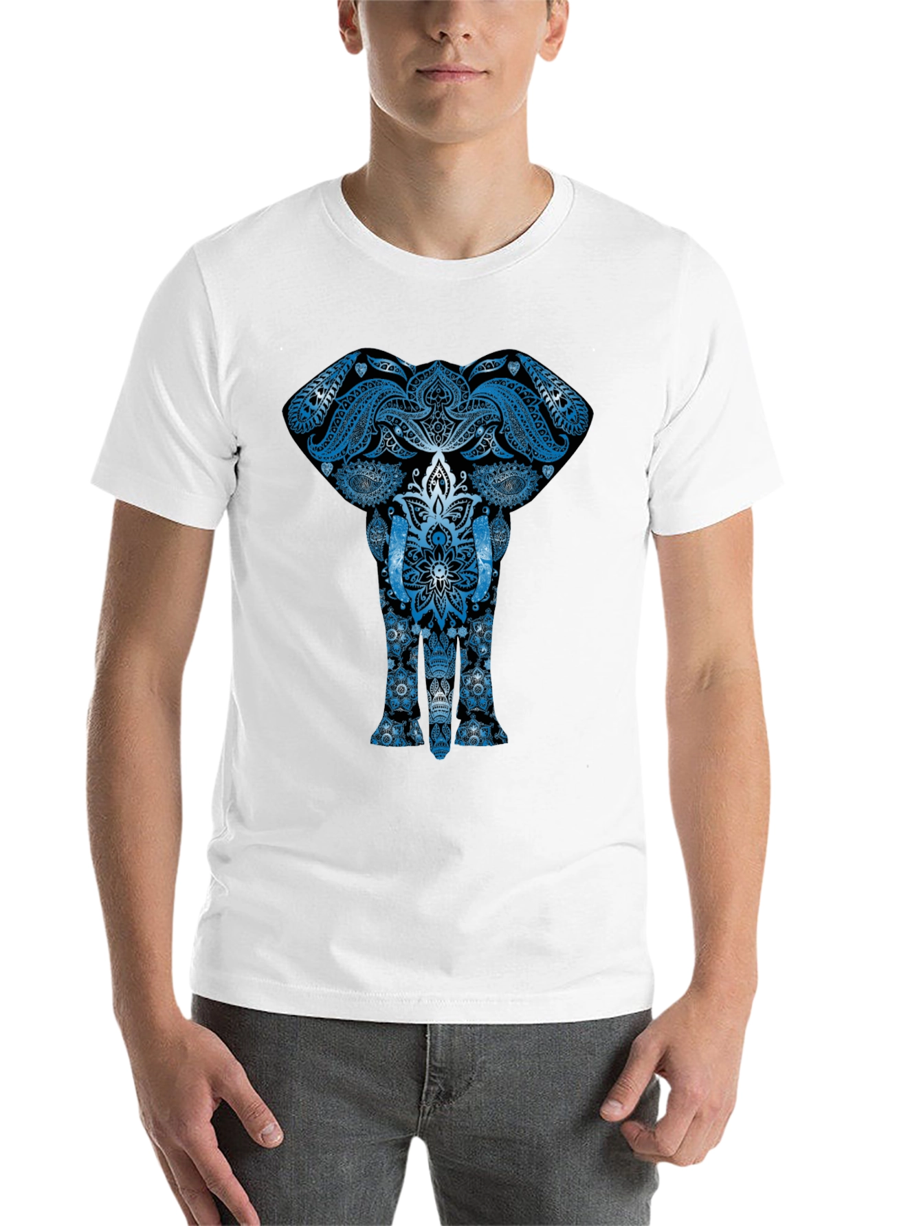 Black Elephant Mandala Graphic Tee - Unique Design view 14