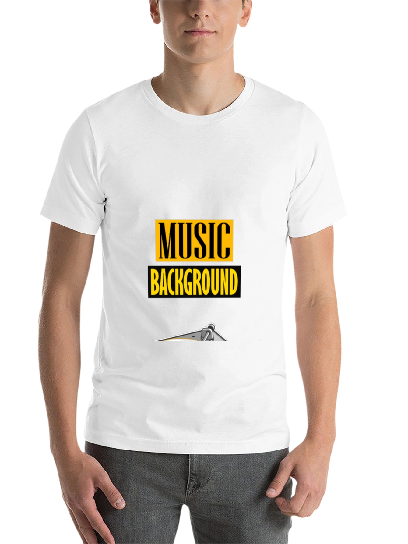 Black Music Background Graphic Tee - Black view 14