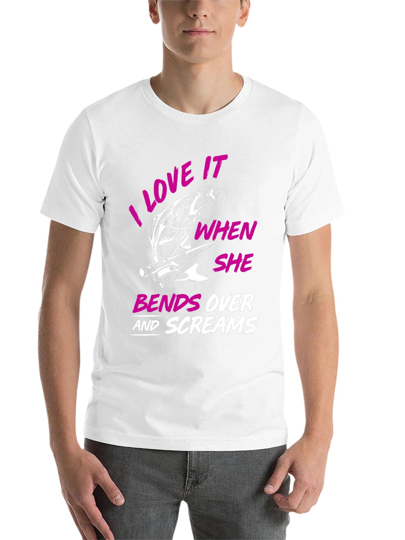 Black Fishing Humor T-Shirt: I Love It When She Bends Over view 14