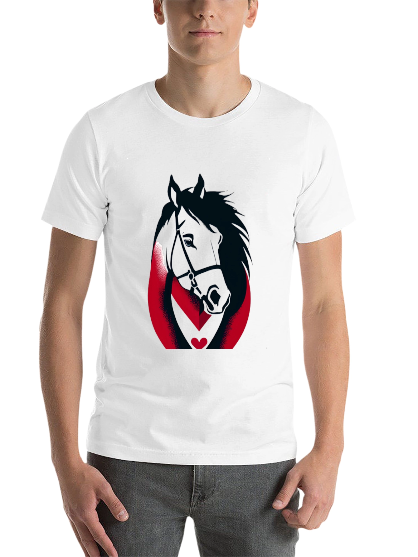 Black Horse Graphic Tee - Black Cotton Blend view 14