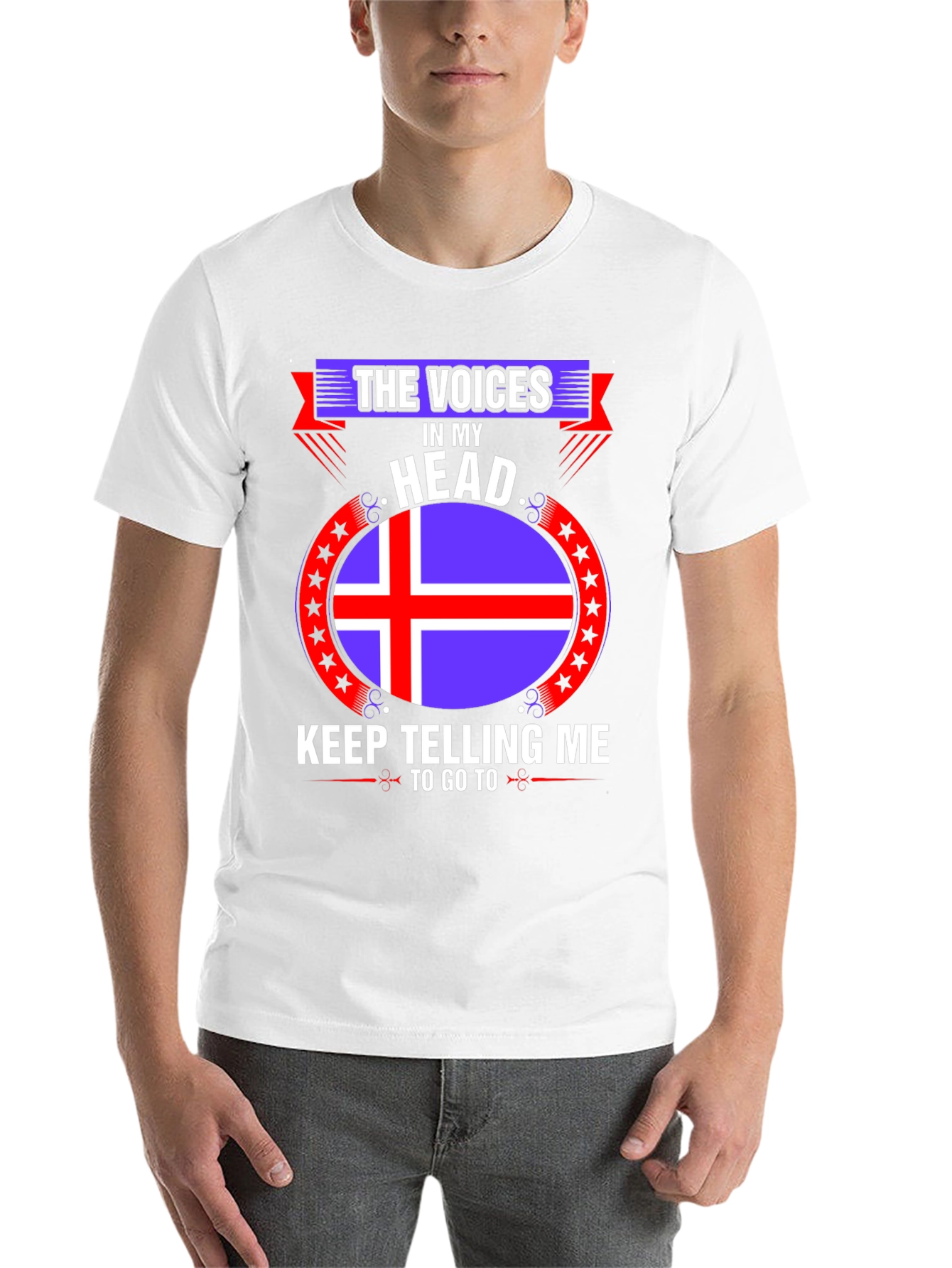 Black Iceland Flag T-Shirt - "The Voices In My Head" view 14