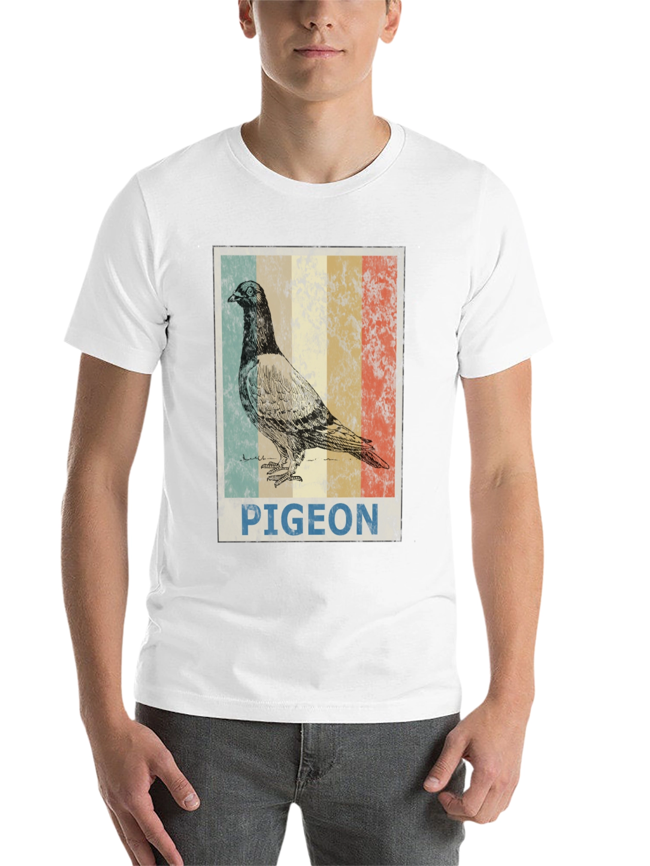 Black Vintage Pigeon Graphic T-Shirt - Cool Bird Design view 14