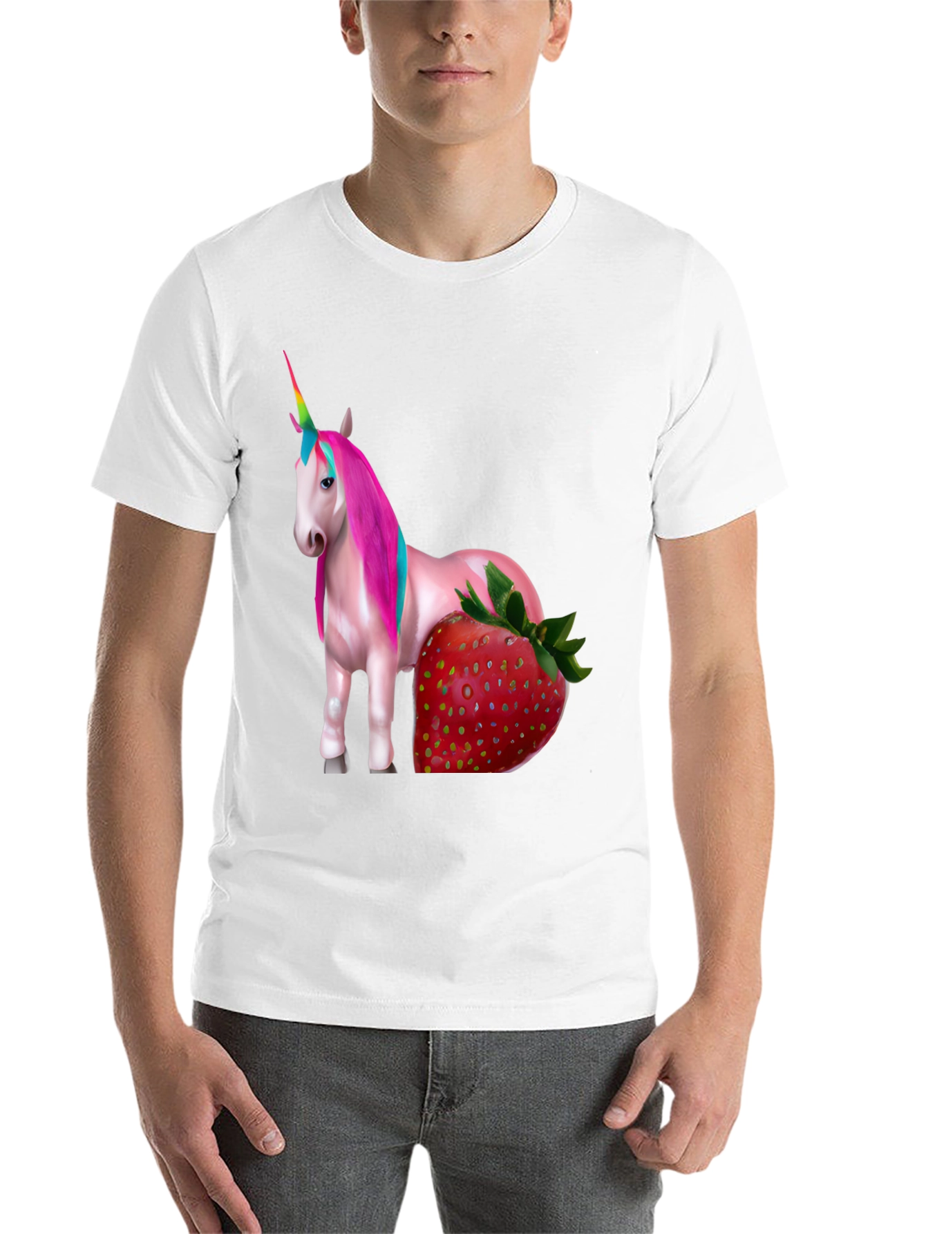 Black Unicorn Strawberry Graphic T-Shirt view 14