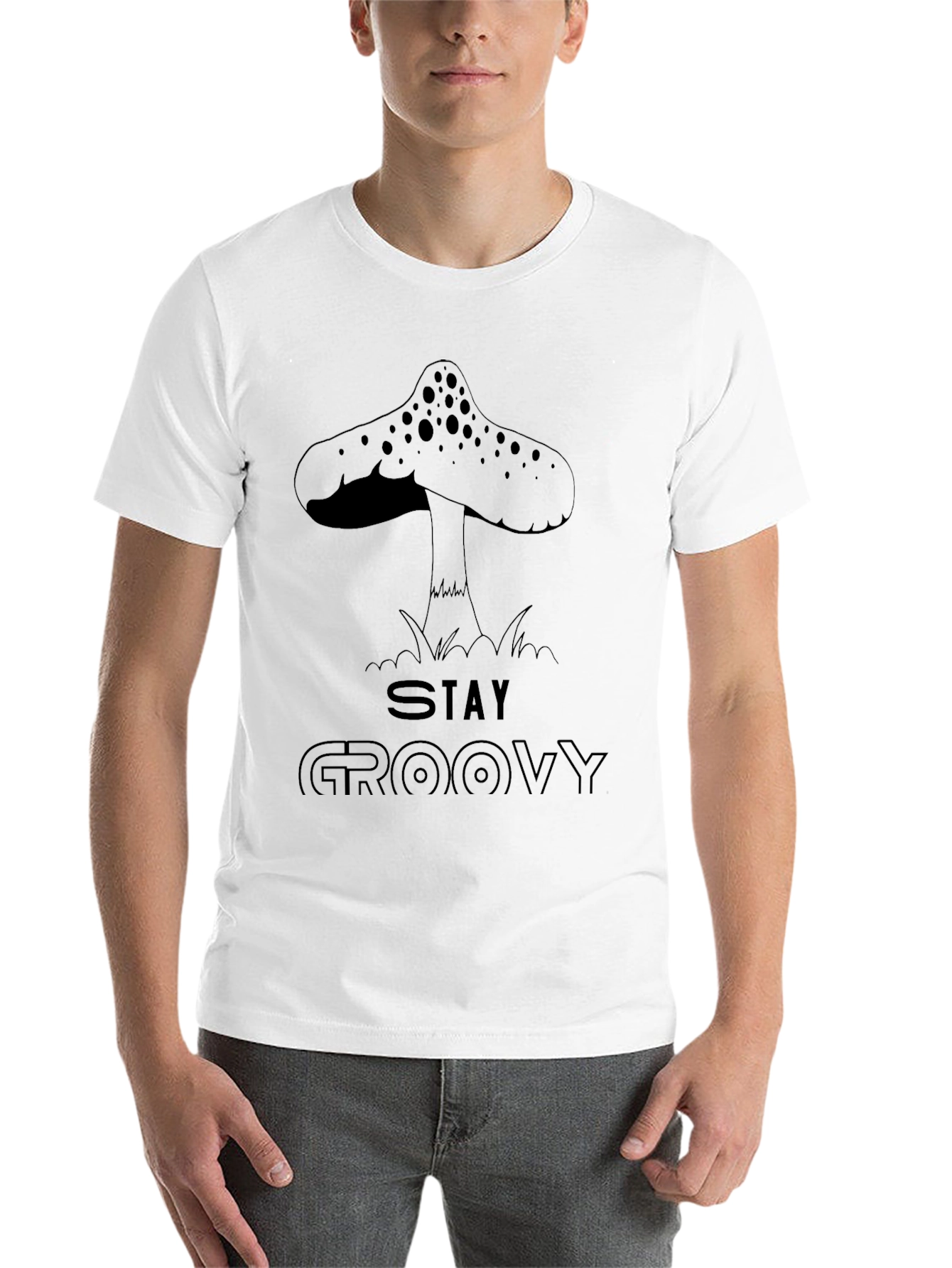 Black Stay Groovy Mushroom Graphic Tee - Black view 14