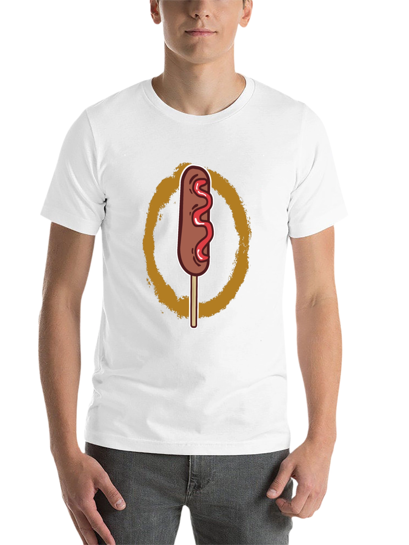Black Corn Dog Graphic Tee - Fun Novelty T-Shirt view 14