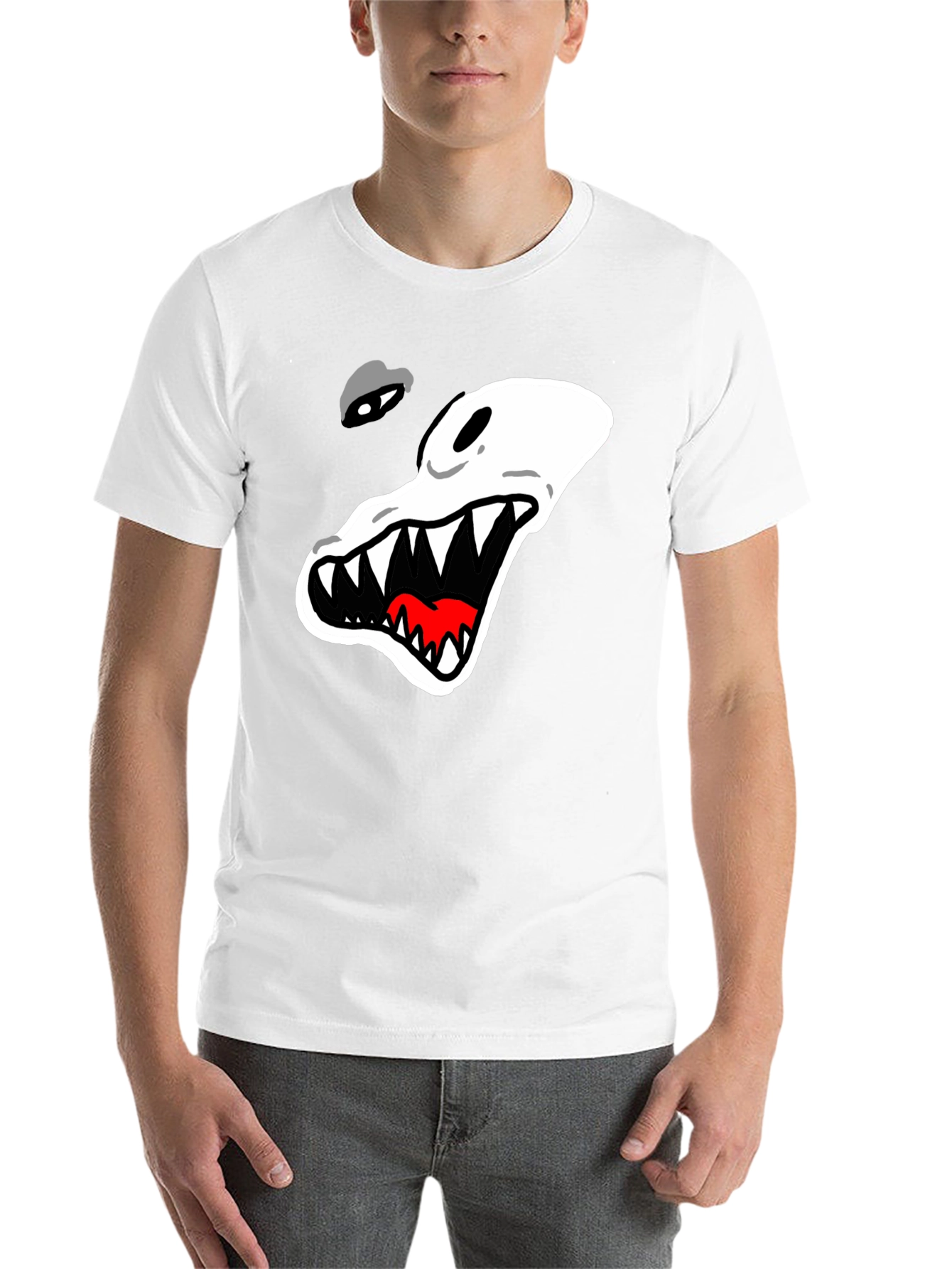 Black Men's Black T-Shirt with Cartoon Alligator Graphic view 14