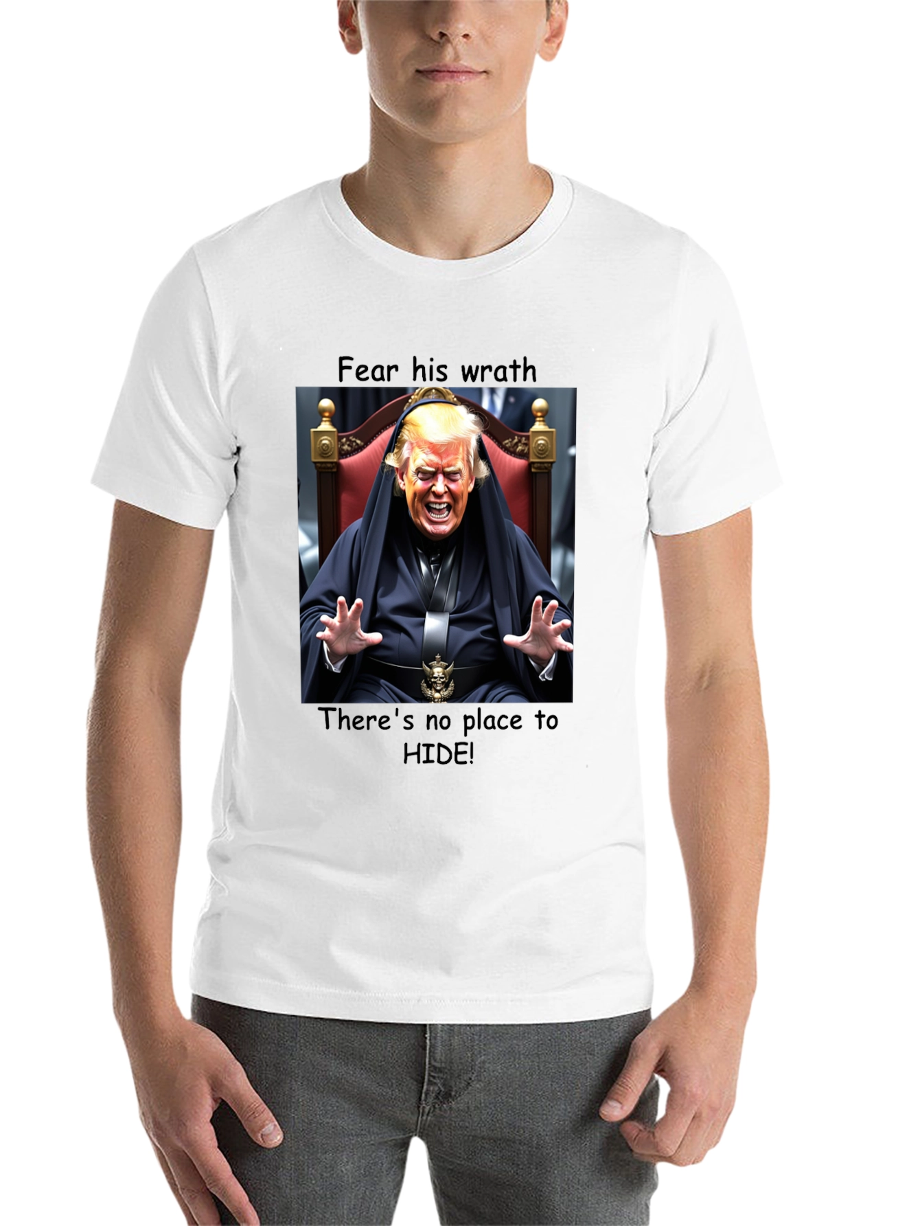 Black Fear His Wrath Trump T-Shirt view 14