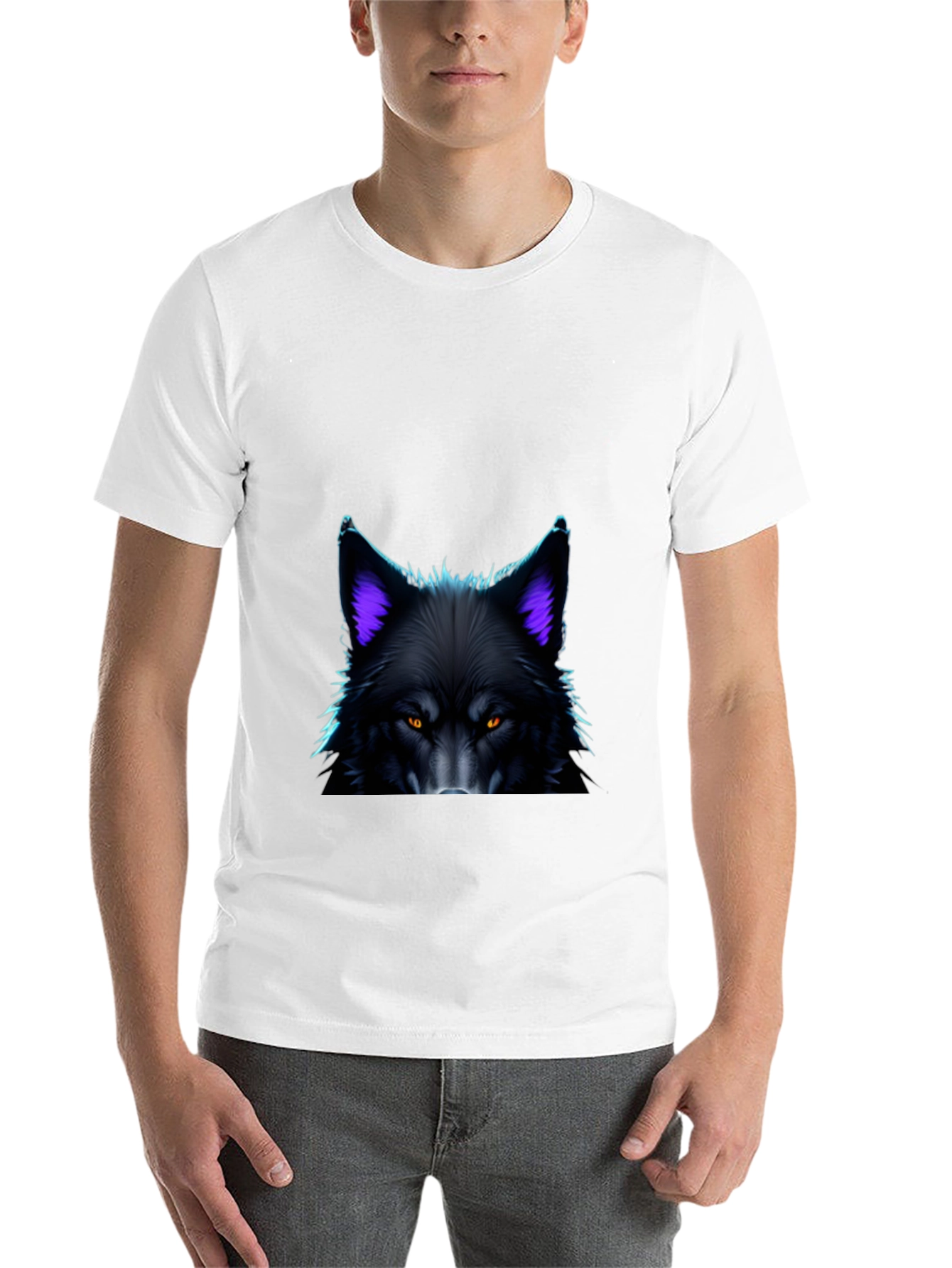 Black Black Wolf Graphic Tee - Bold Animal Design view 14