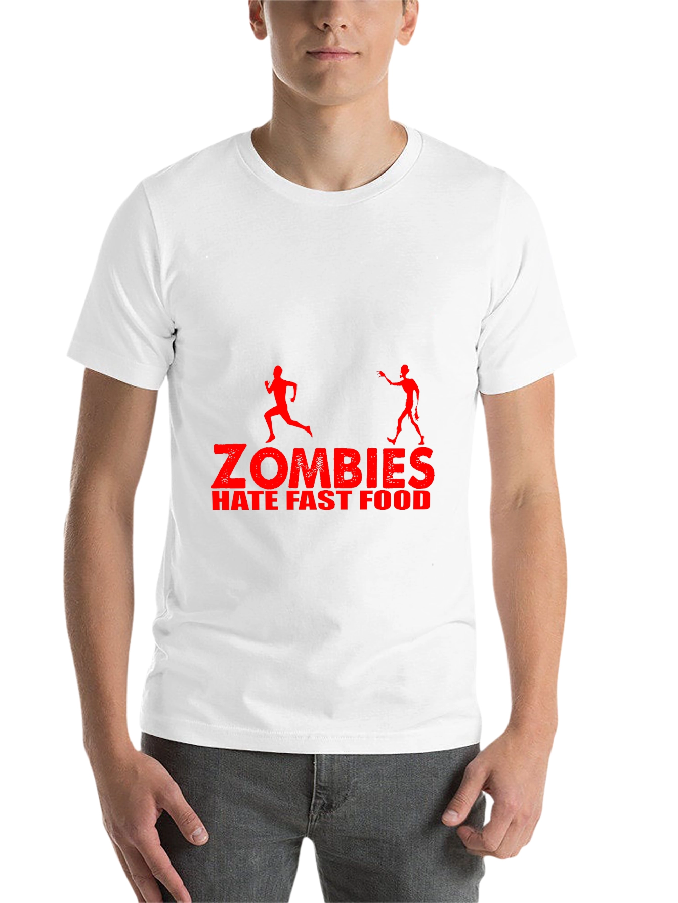 Black Zombies Hate Fast Food Graphic T-Shirt view 14