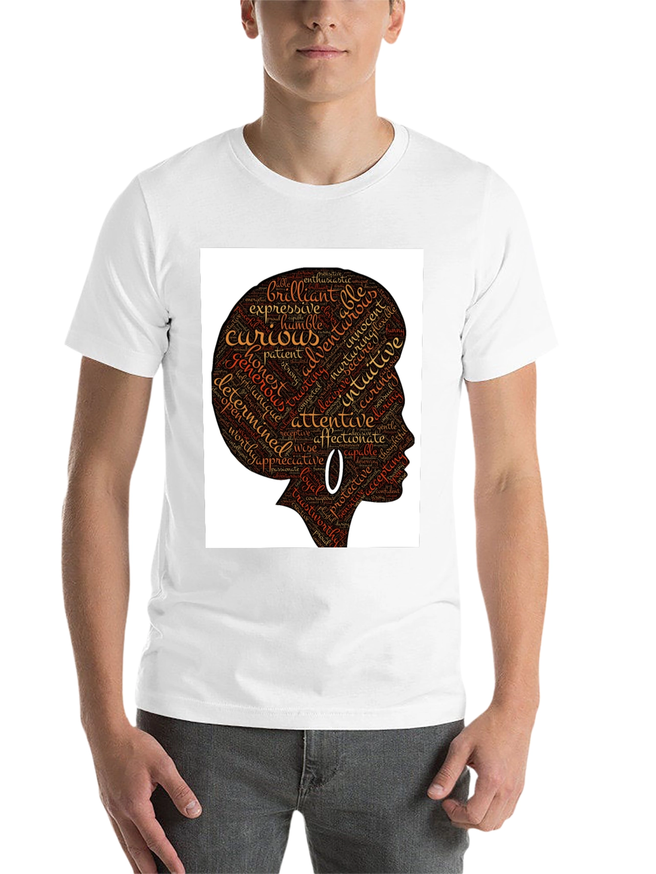 Black Empowered Woman Word Art T-Shirt view 14