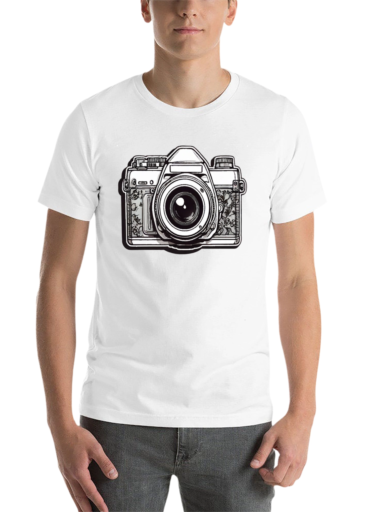 Black Vintage Camera Graphic T-Shirt - Black view 14