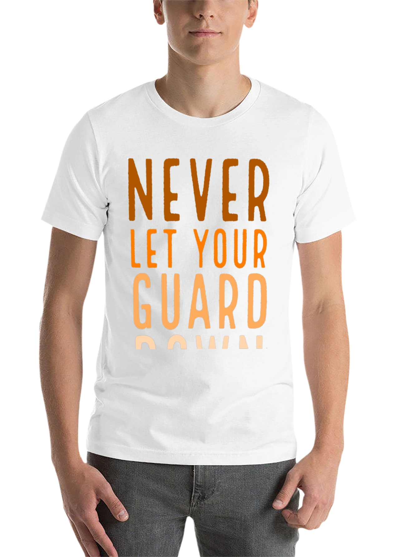 Black Never Let Your Guard Down Black Graphic Tee view 14