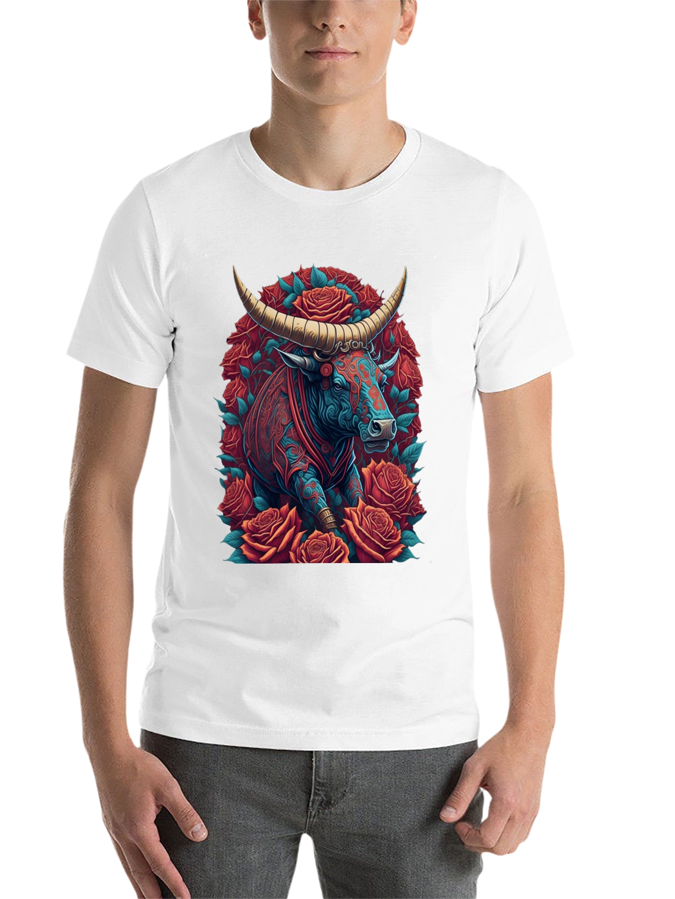 Black Bull & Roses Graphic Tee view 14