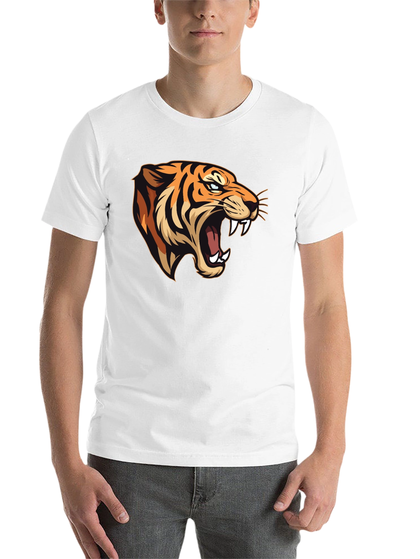 Black Fierce Tiger Graphic Tee - Men's Black T-Shirt view 14