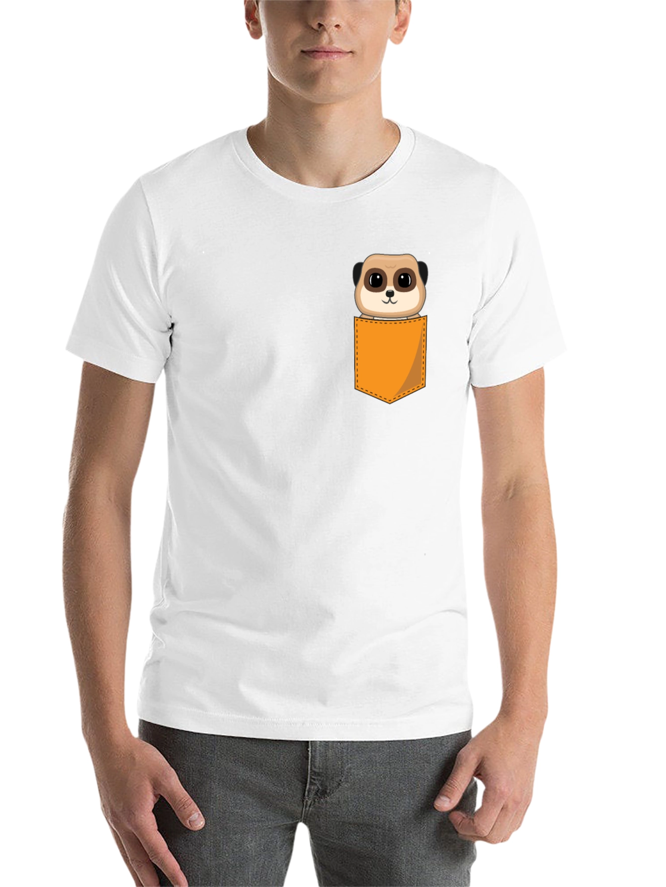 Black Meerkat Pocket T-Shirt - Novelty Cute Animal Tee view 14