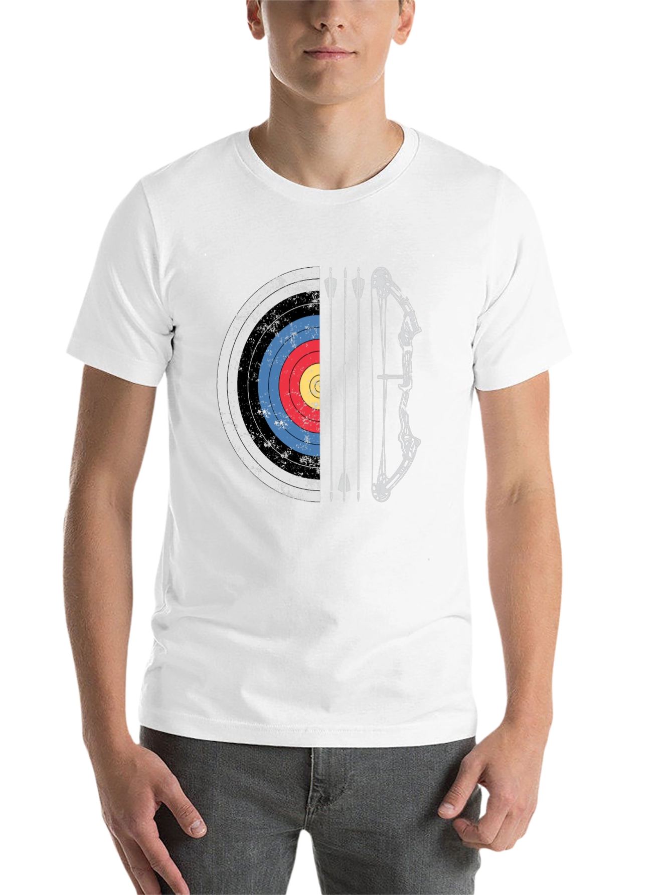 Black Archery Target Bow and Arrow Graphic Tee view 14