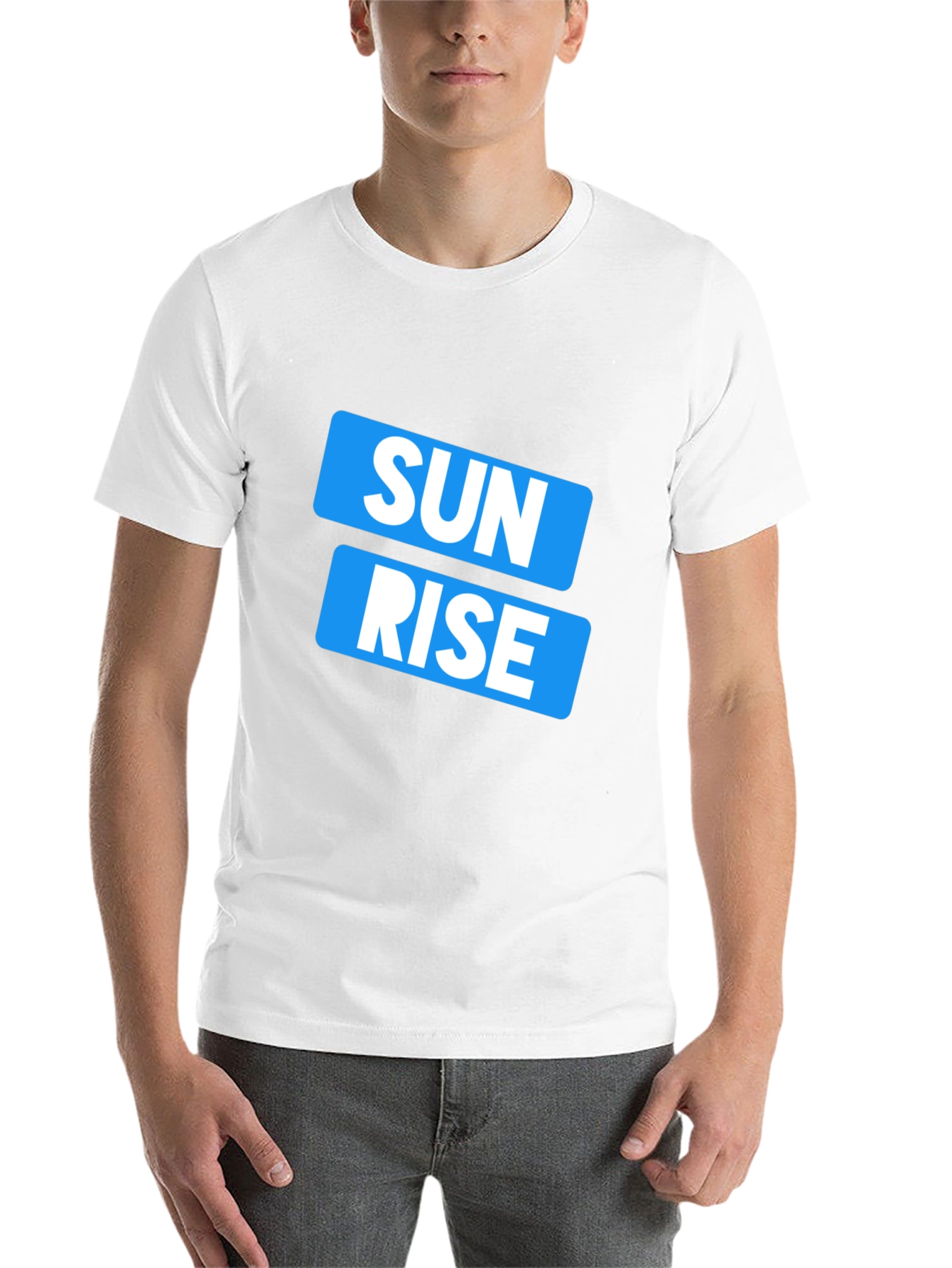 Black Sunrise Graphic Print Crew Neck Men's T-Shirt view 14