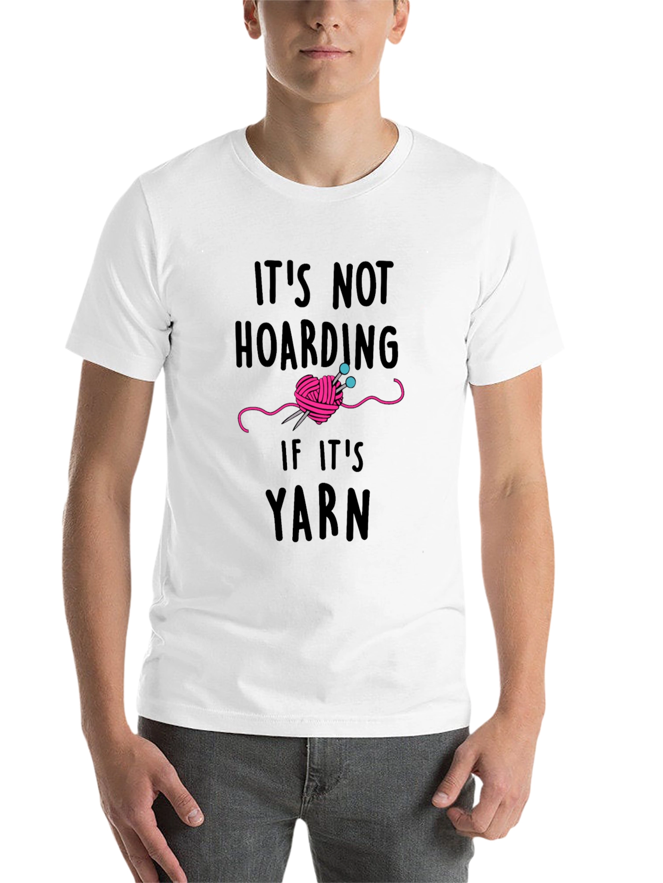 Black Yarn Lover T-Shirt - It's Not Hoarding view 14