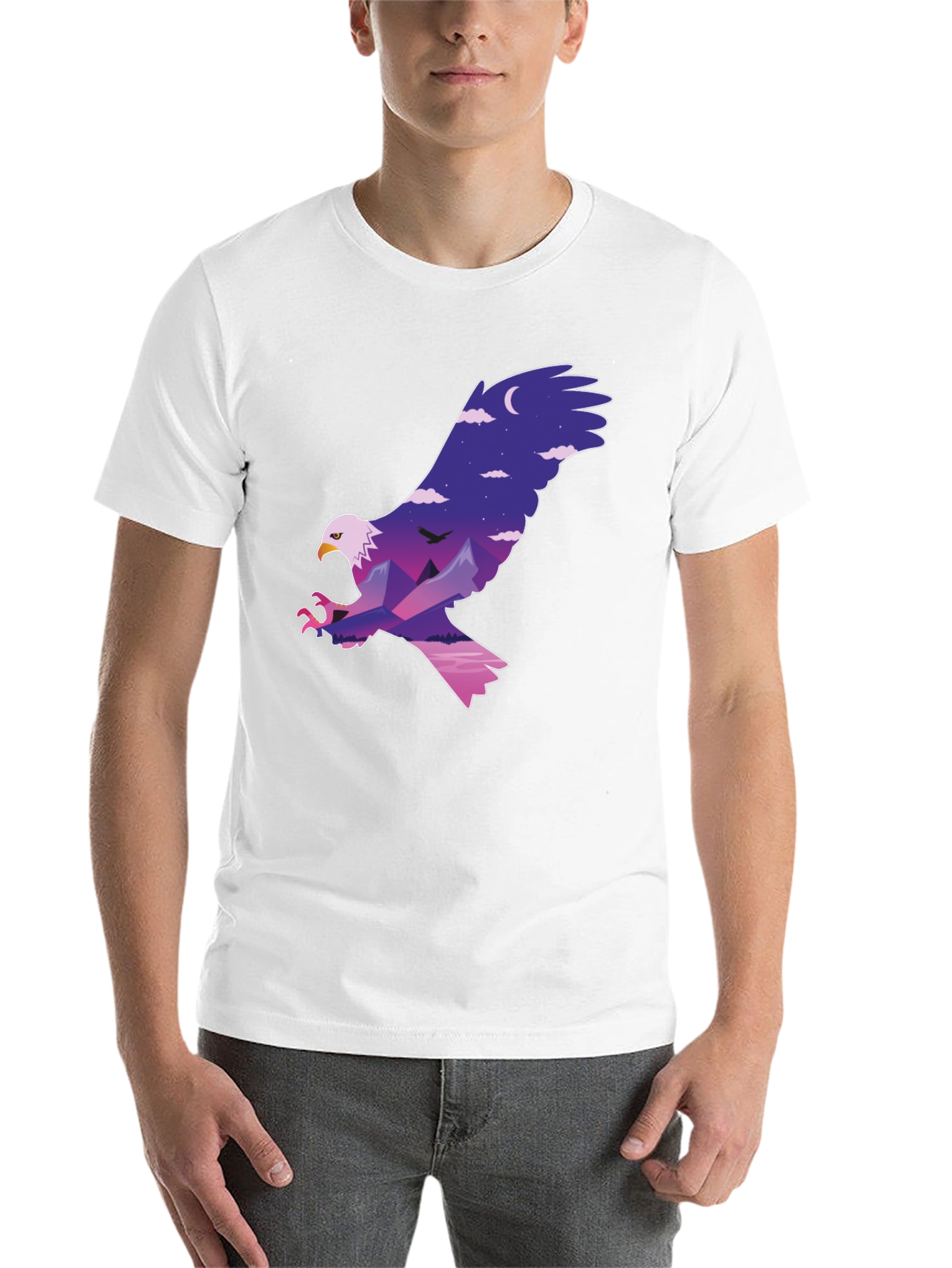 Black Eagle Mountainscape Graphic T-Shirt view 14