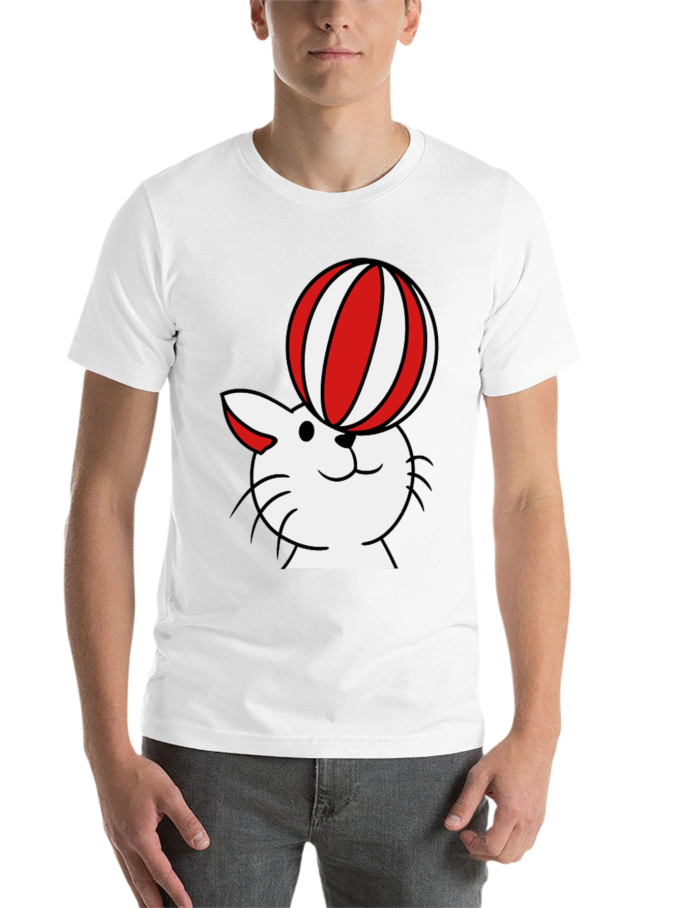 Black Cat with Ball T-Shirt - Whimsical Design view 14