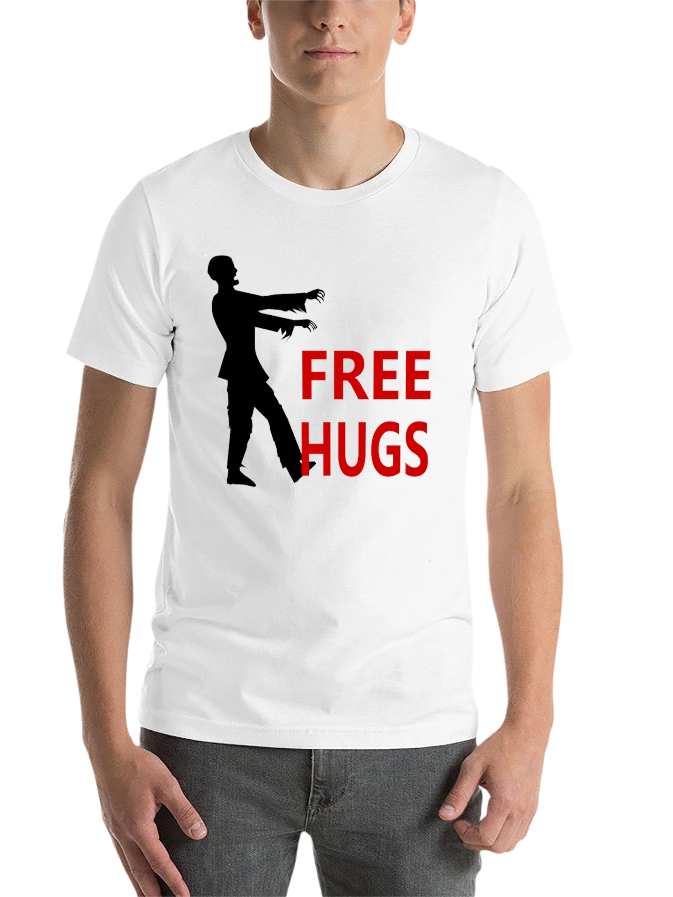 Black Free Hugs Zombie Graphic T-Shirt view 14