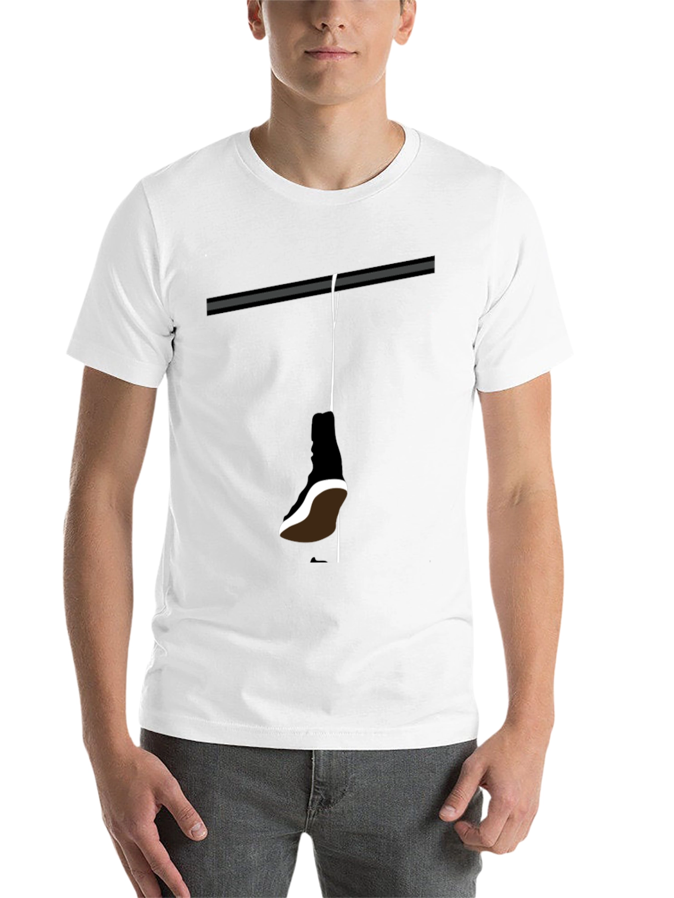 Black Hanging Shoe T-Shirt - Stylish Graphic Tee view 14