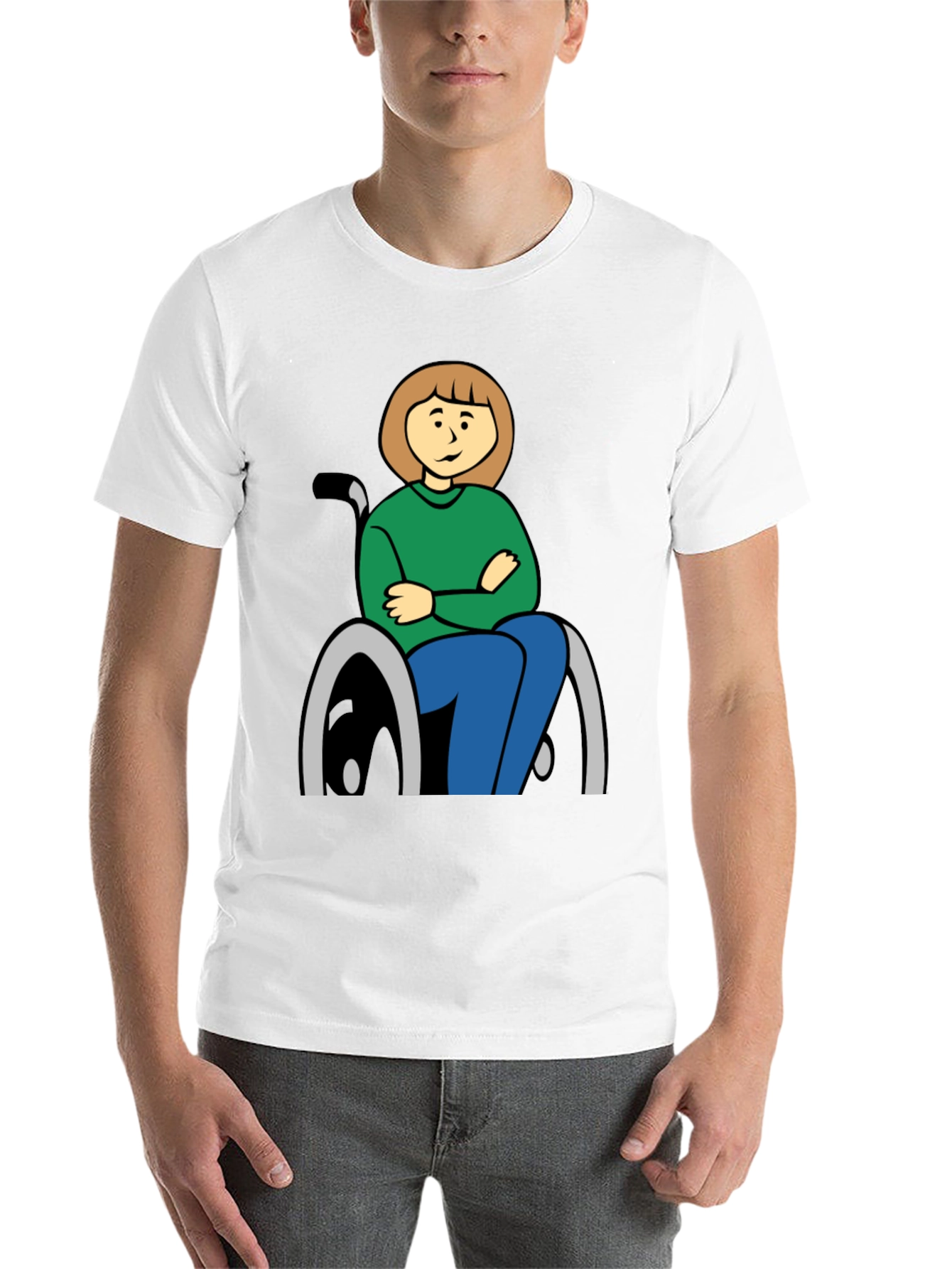 Black Cartoon Woman in Wheelchair Graphic Tee view 14