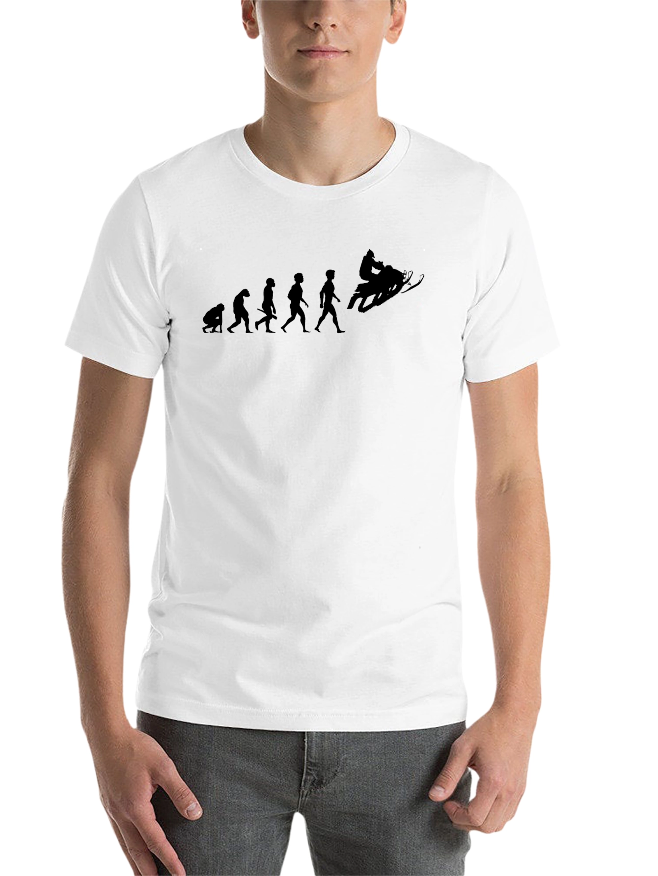Black Evolution of Man Snowmobile T-Shirt view 14