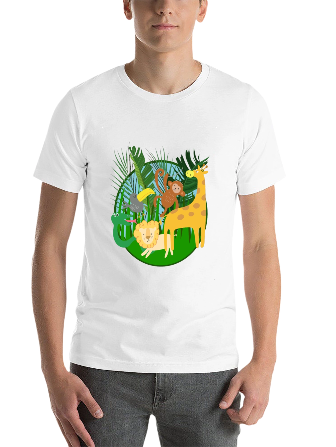 Black Jungle Animals T-Shirt - Fun & Playful Design view 14