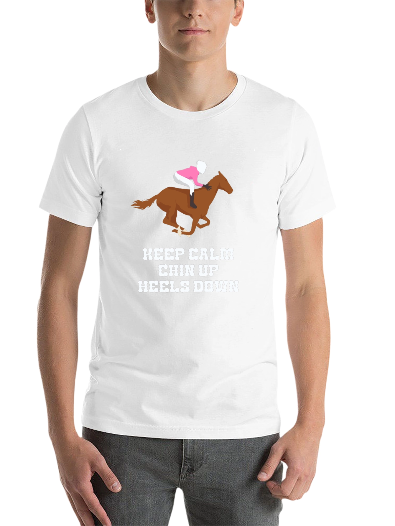 Black Keep Calm Horse Riding T-Shirt view 14