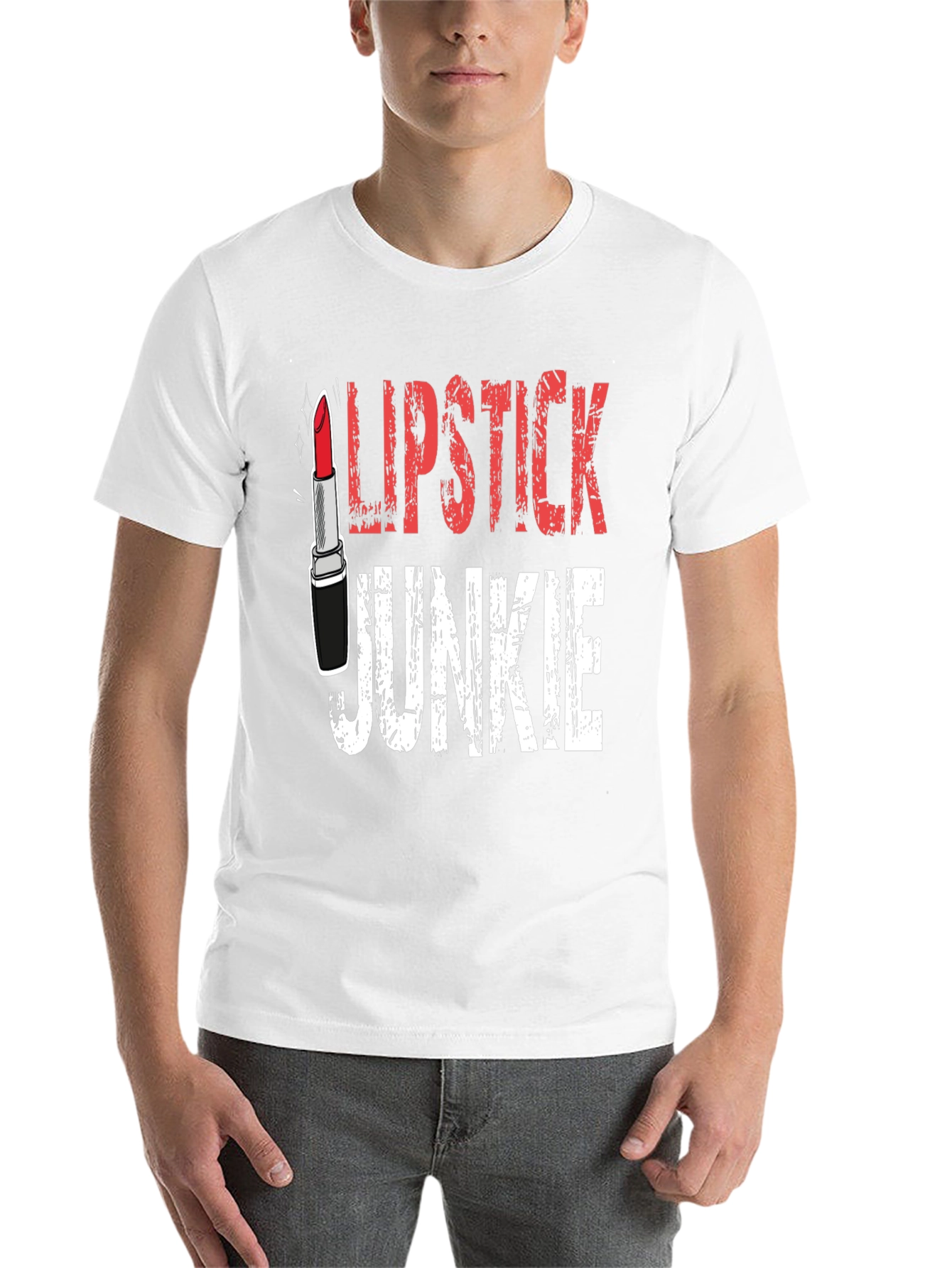 Black Lipstick Junkie Graphic Tee - Black Cotton T-Shirt view 14