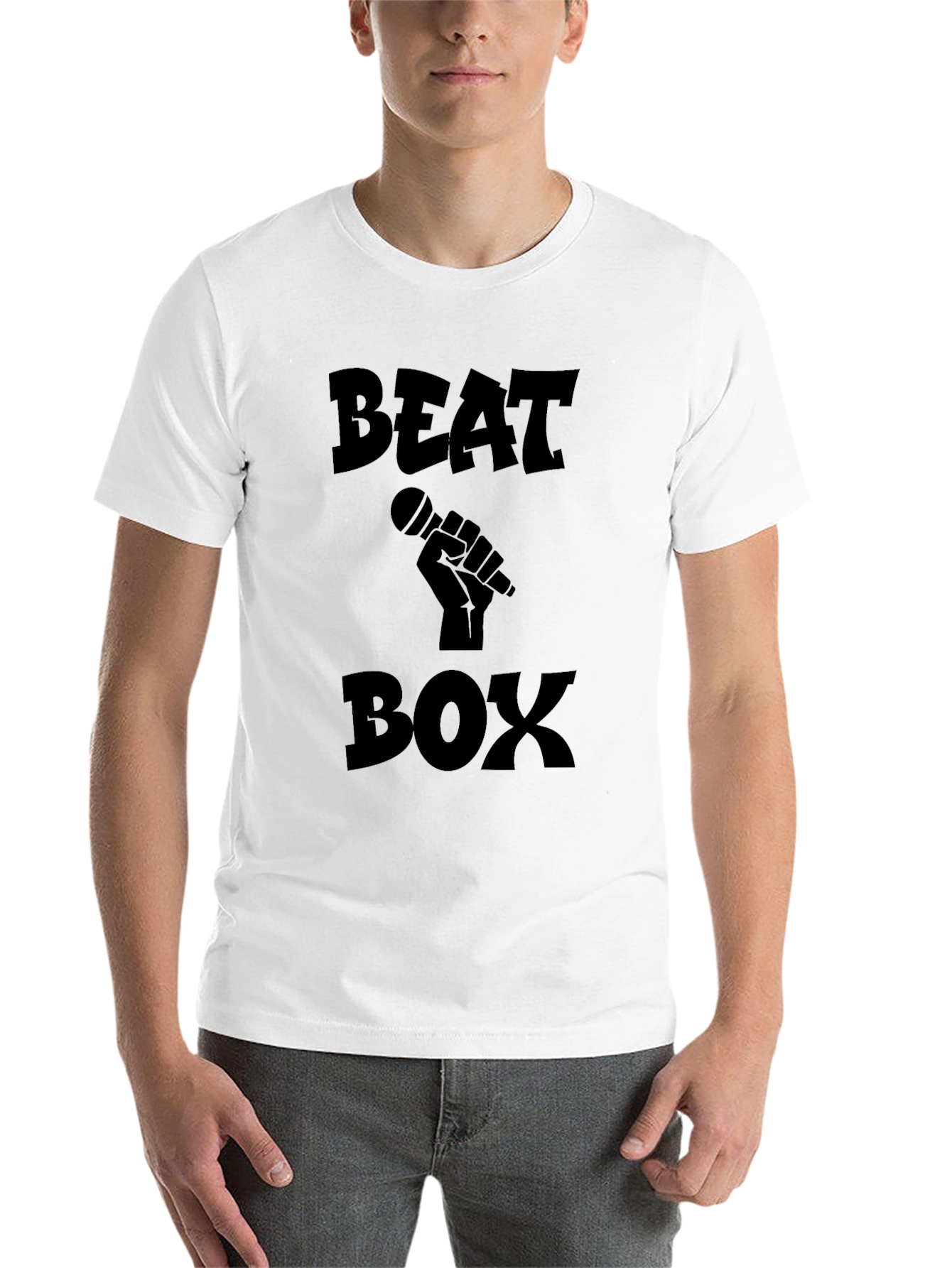 Black Beat Box Graphic Tee - Black Crew Neck T-Shirt view 14