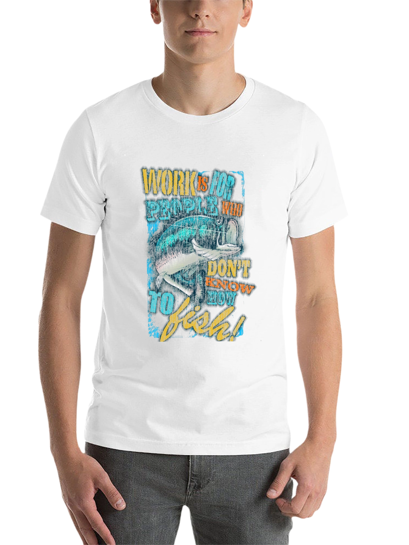 Black Fishing Graphic T-Shirt - Work is for People view 14