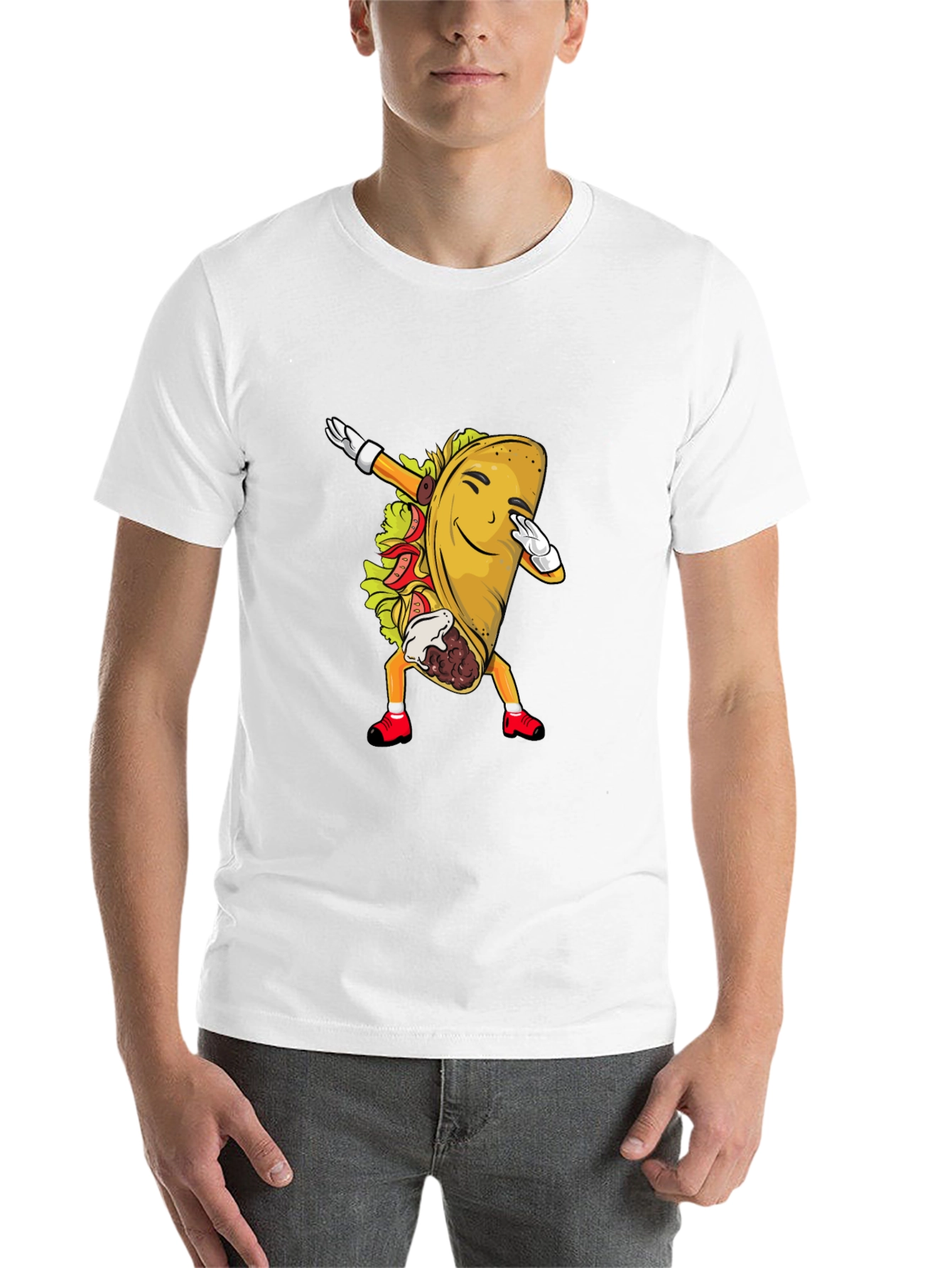 Black Taco Dabbing Graphic Tee - Fun Food Shirt view 14