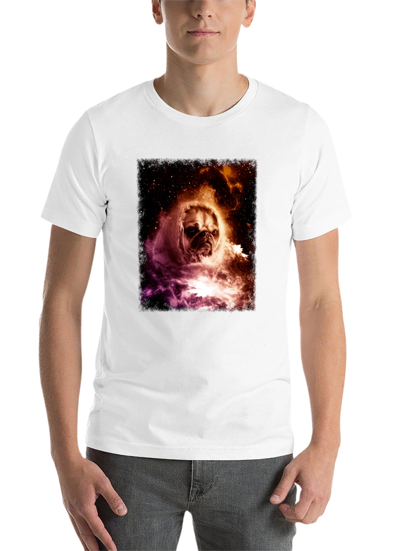 Black Cosmic Pug Graphic Tee - Black view 14