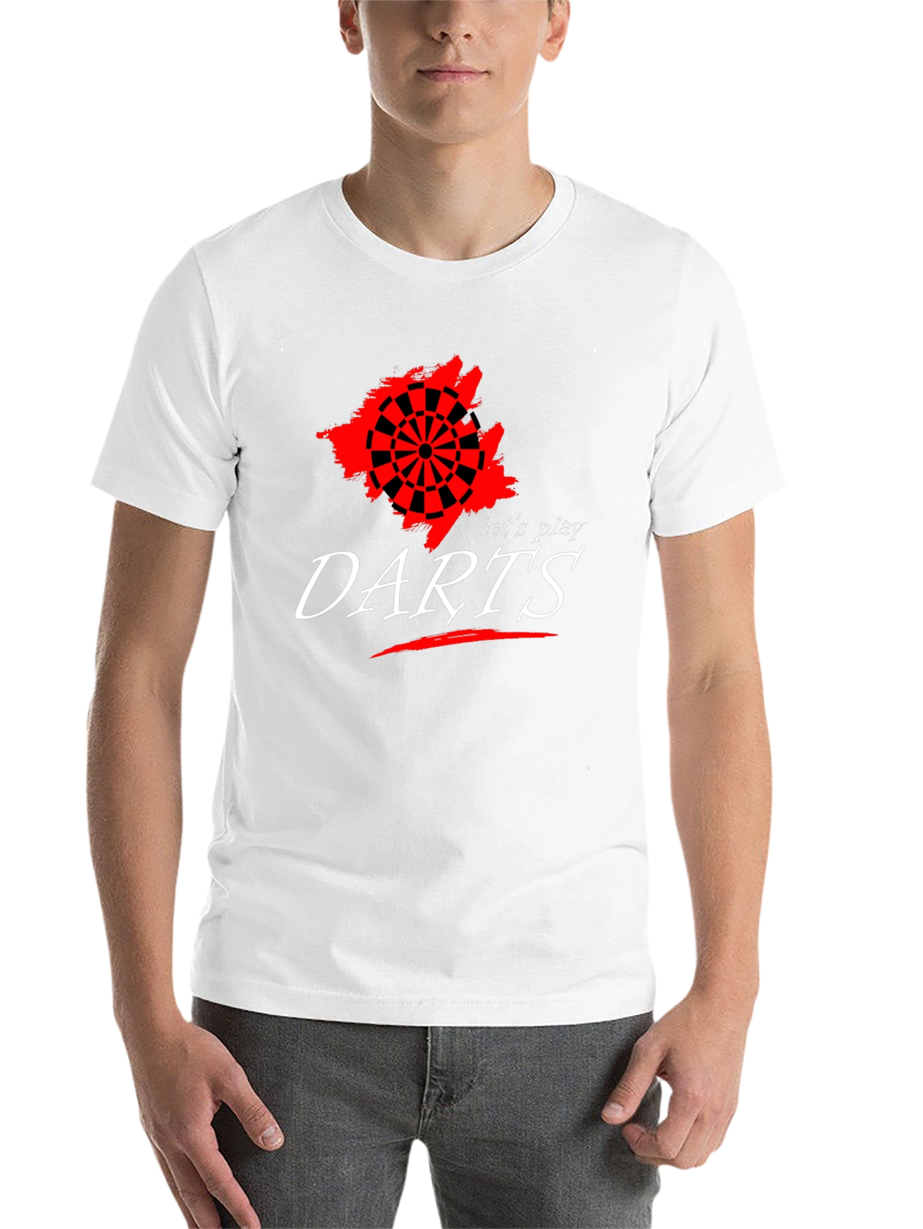 Let's Play Darts Graphic Tee - Black Cotton T-Shirt - 14