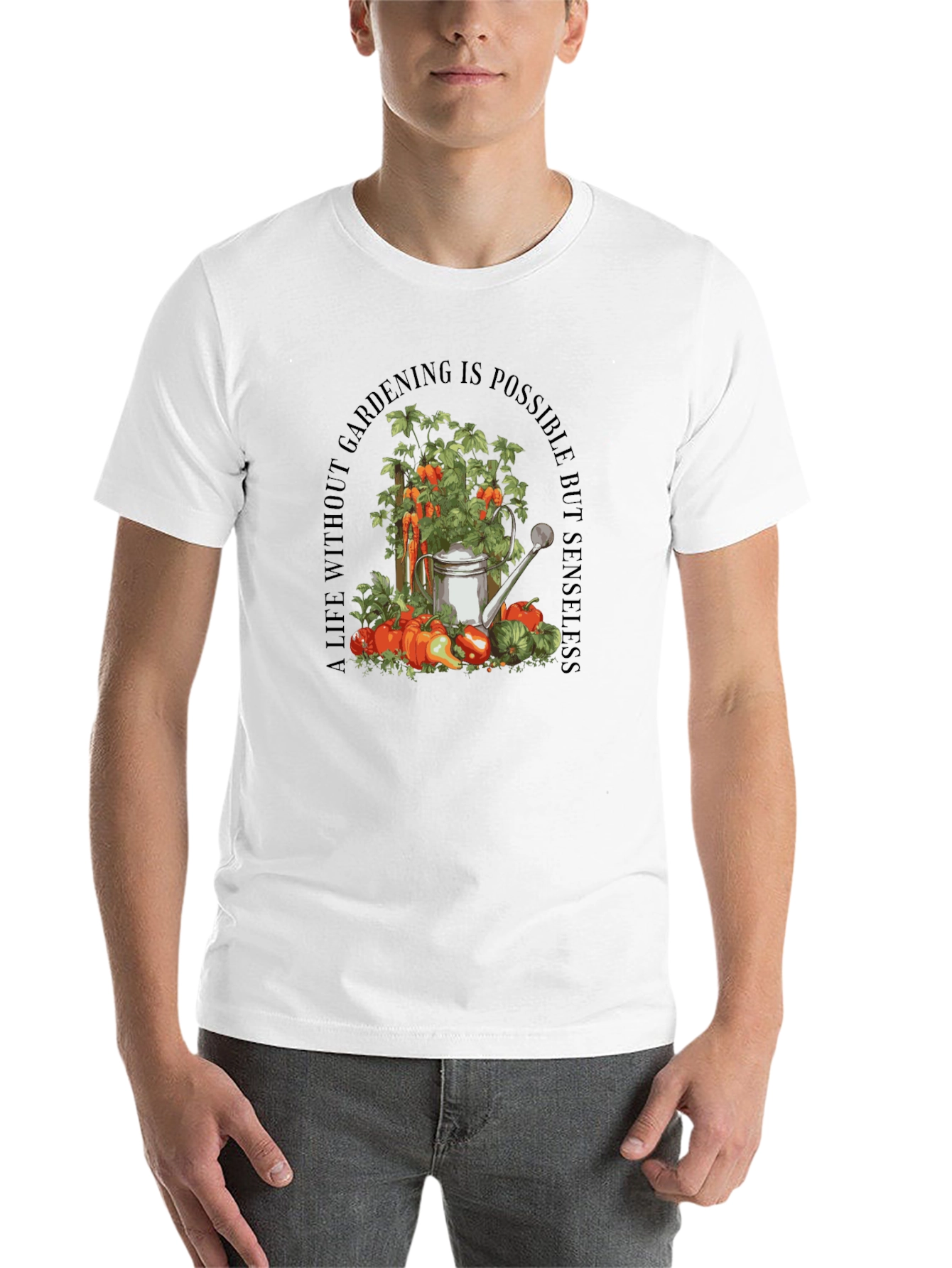 Black Gardening Theme Black T-Shirt view 14