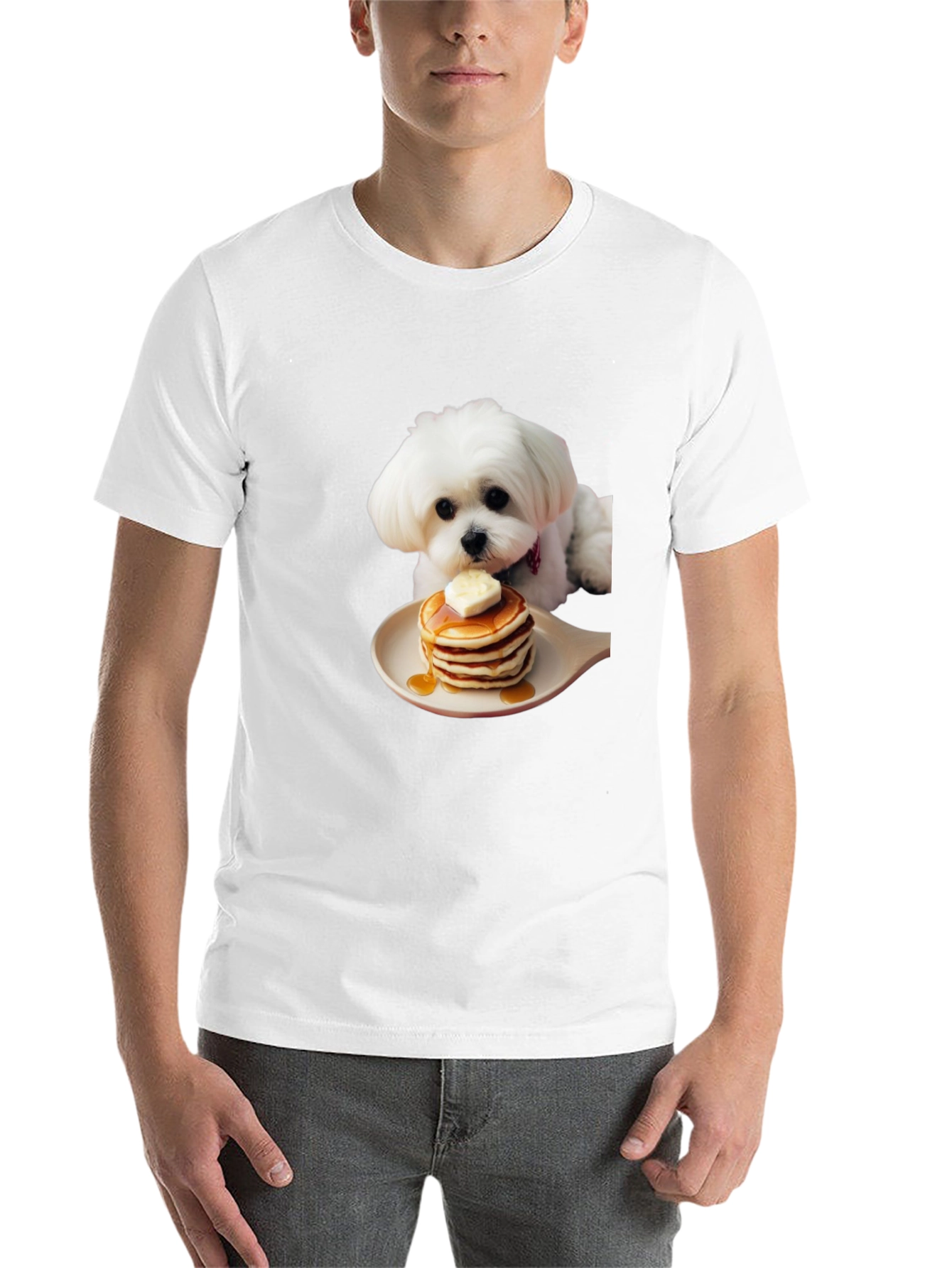 Dog and Pancakes Black T-Shirt - Foodie Pup Apparel - 14