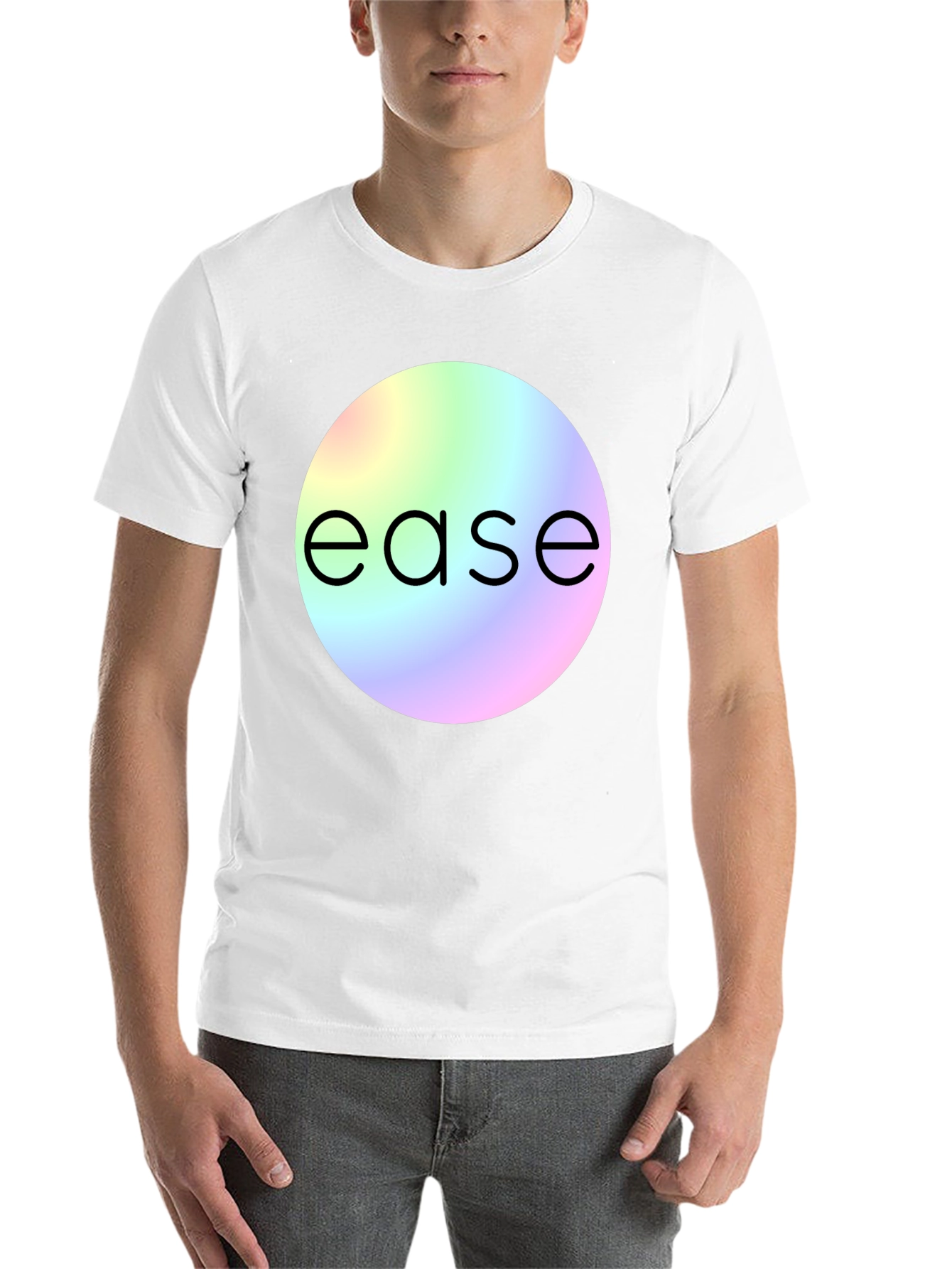 Black Ease Rainbow Circle Graphic T-Shirt view 14