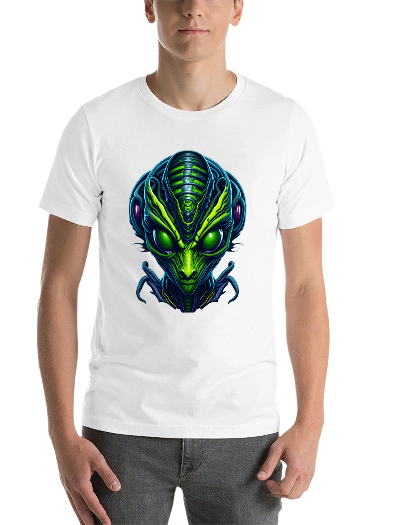 Black Alien Head Graphic T-Shirt view 14