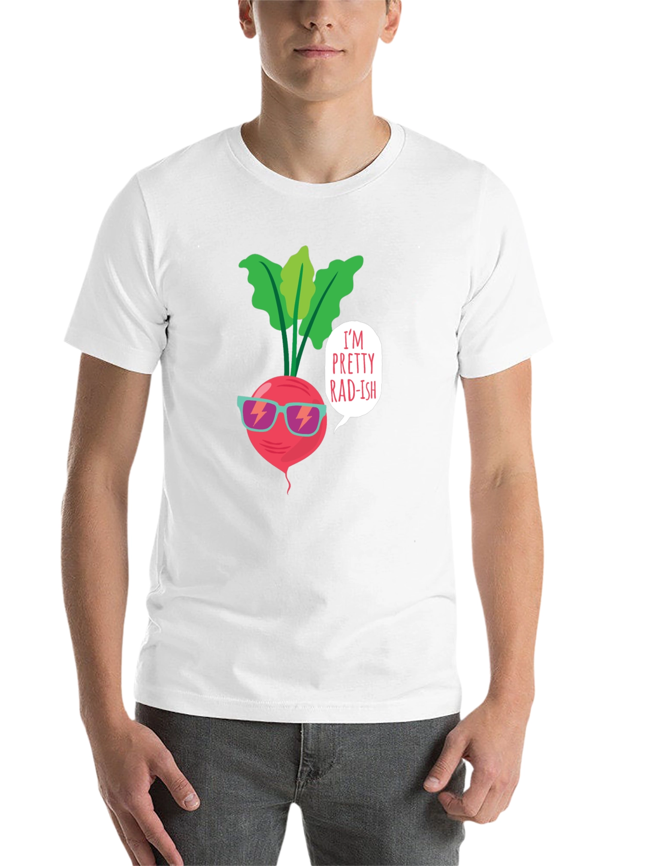 Black Pretty Radish T-Shirt - Cool Vegan Tee view 14