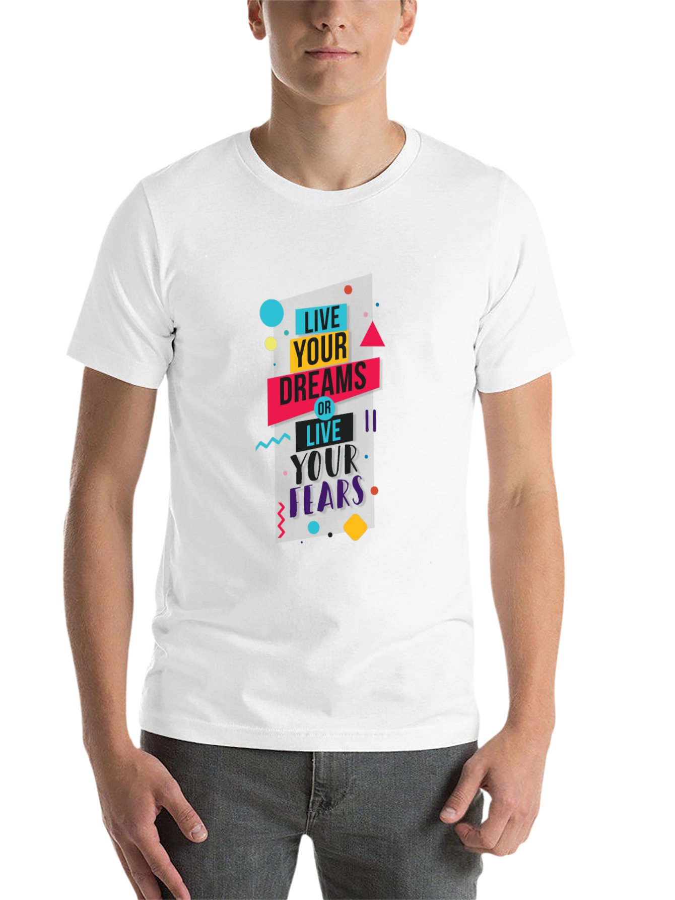 Black Live Your Dreams Graphic Tee - Black Cotton Blend view 14