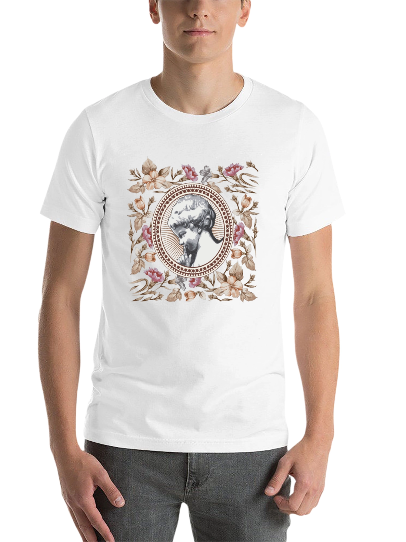 Black Floral Angel Graphic T-Shirt - Black view 14