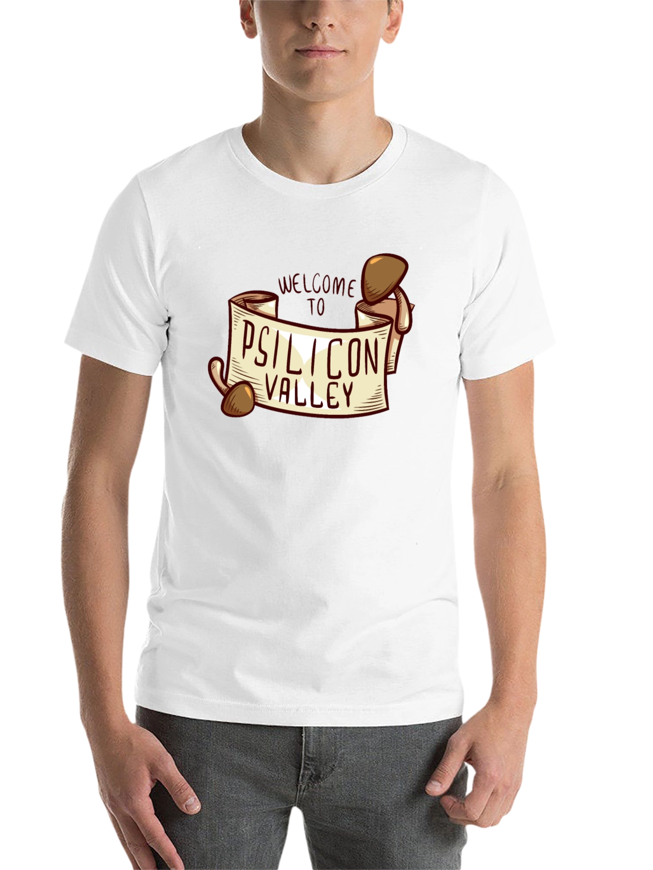 Black Psilicon Valley T-Shirt - Funny Mushroom Graphic Tee view 14