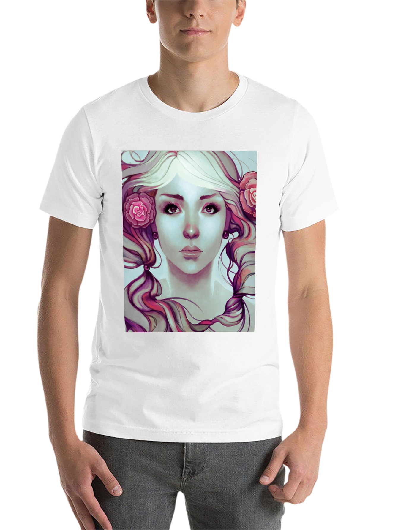 Black Floral Beauty Graphic Tee - Soft Black Cotton view 14